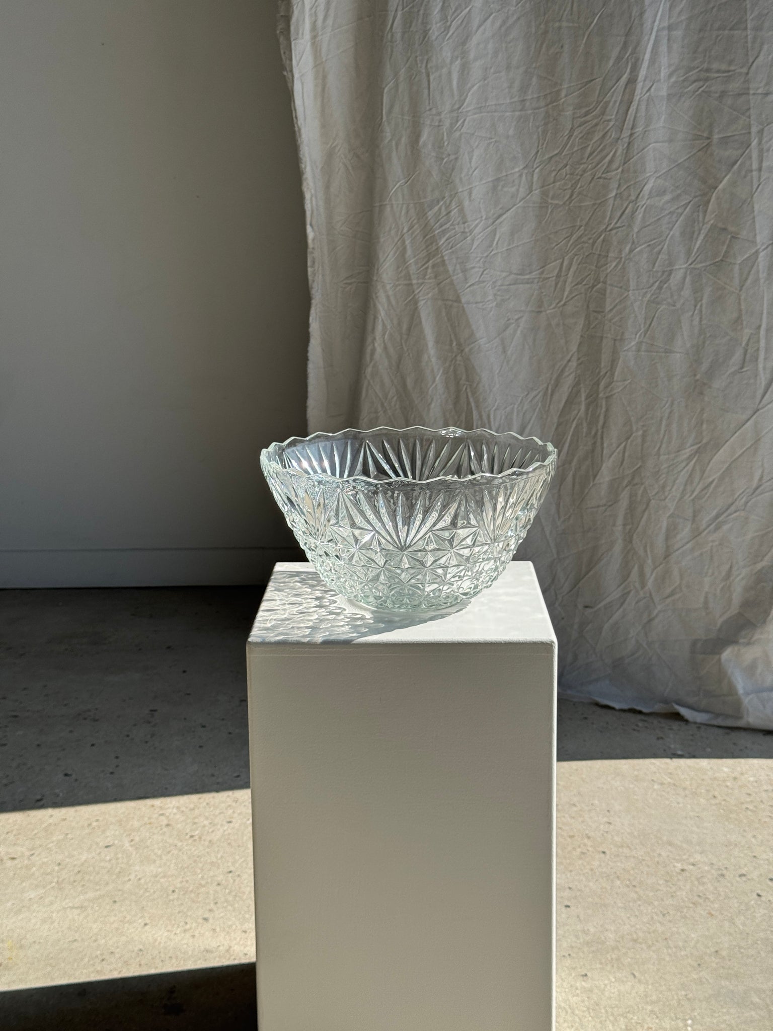 Grand saladier en verre pointes de diamant D30