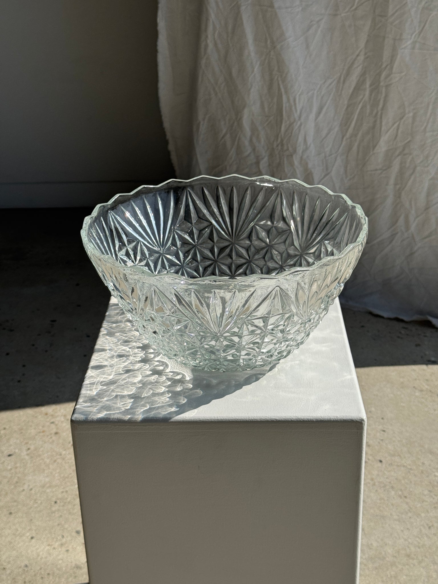 Grand saladier en verre pointes de diamant D30