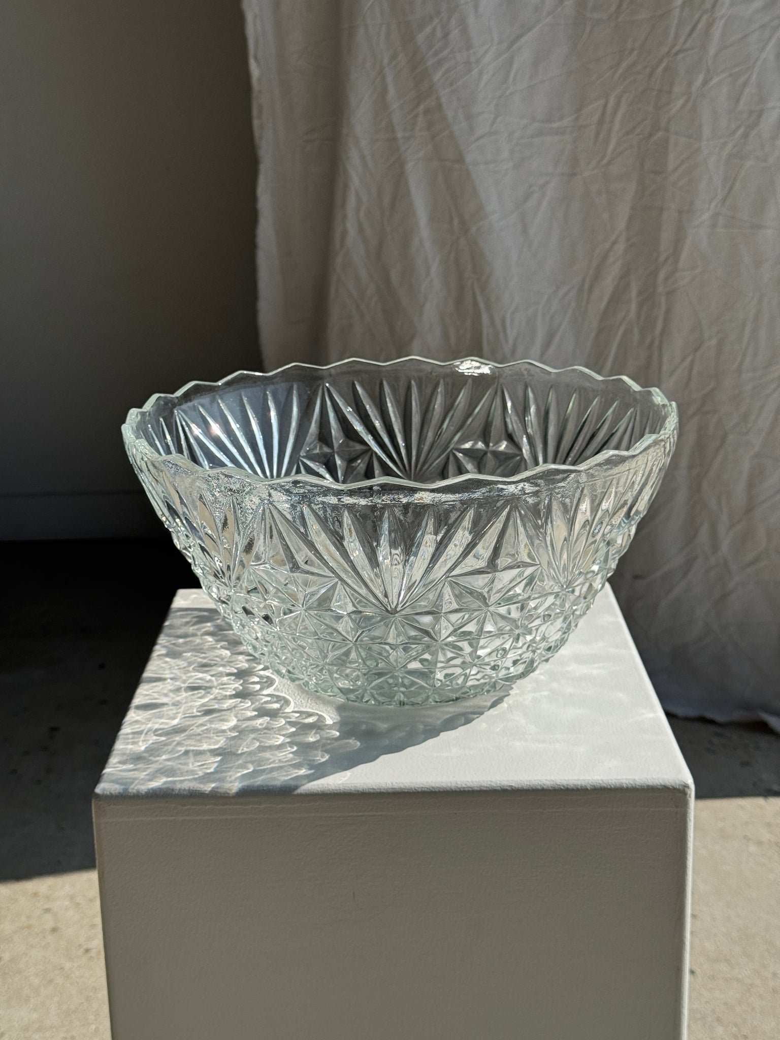 Grand saladier en verre pointes de diamant D30