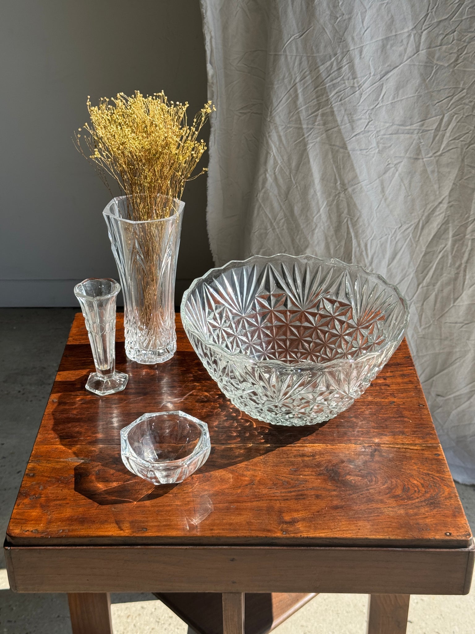 Grand saladier en verre pointes de diamant D30