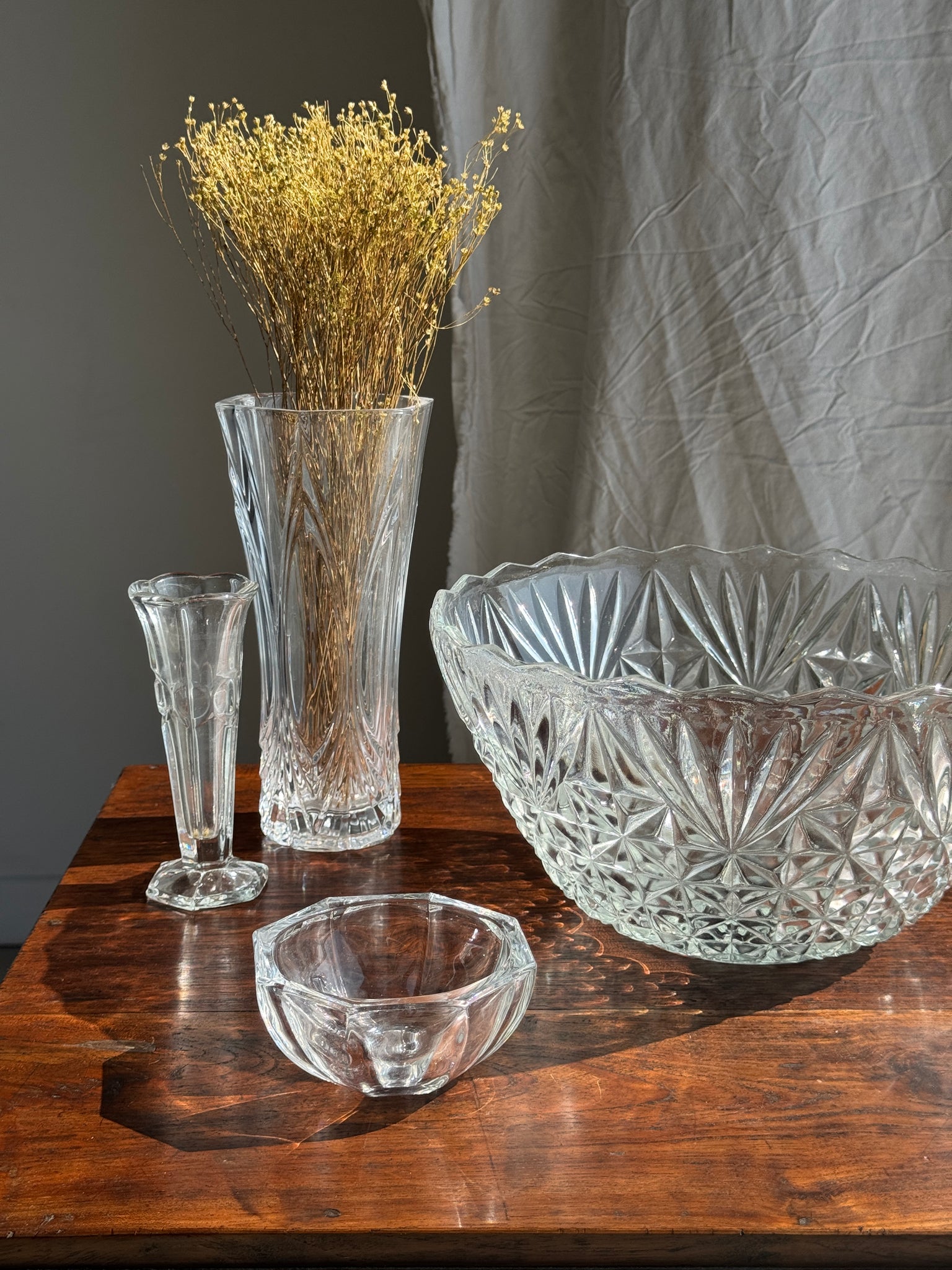Grand saladier en verre pointes de diamant D30