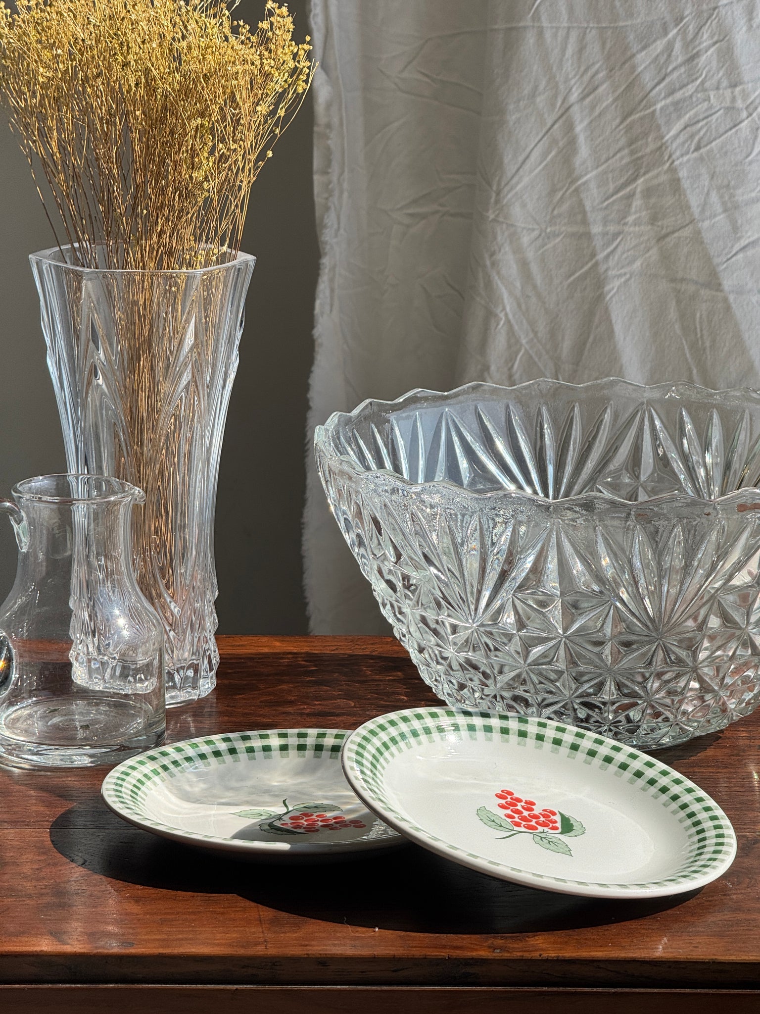 Grand saladier en verre pointes de diamant D30