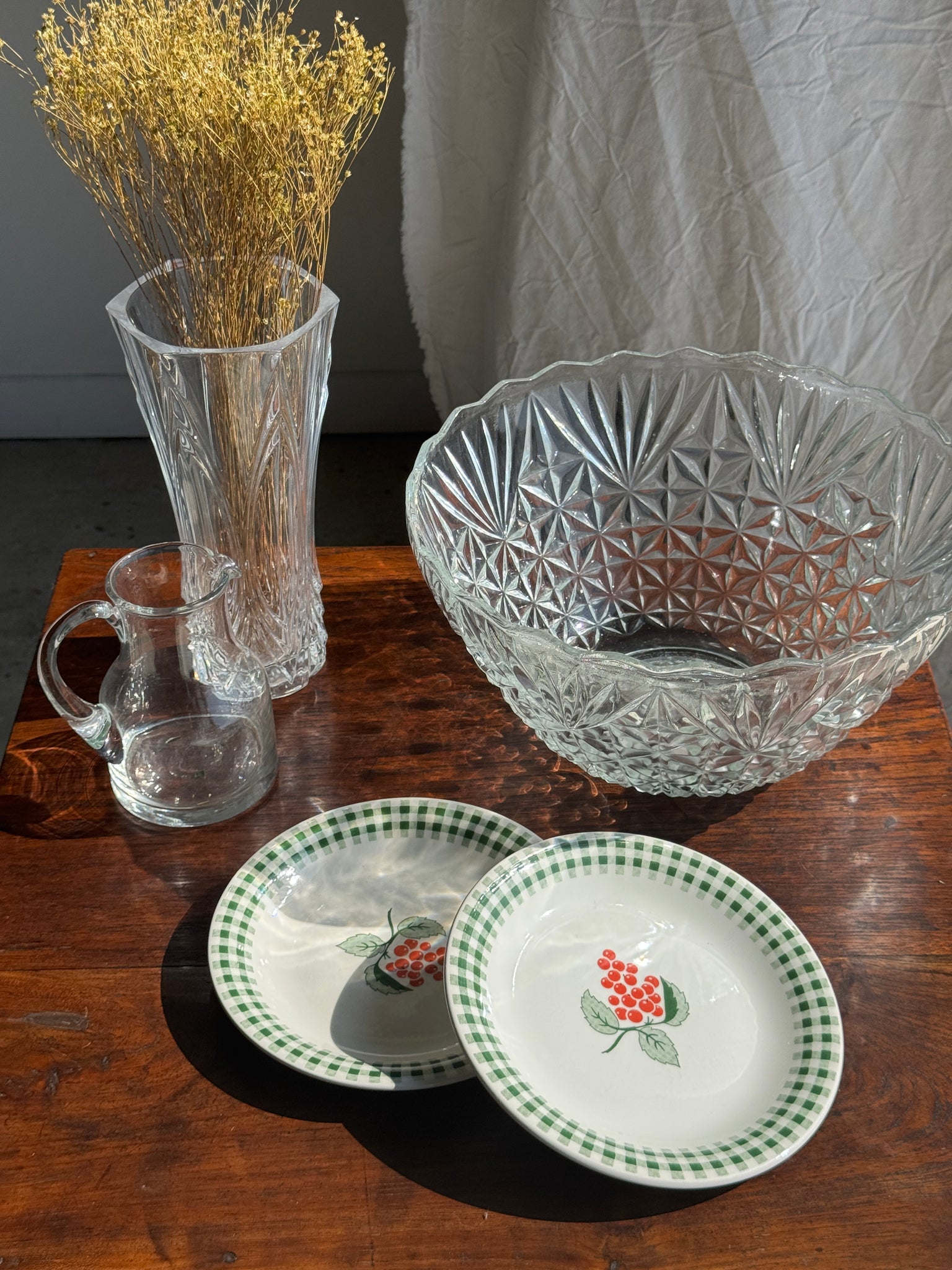 Grand saladier en verre pointes de diamant D30