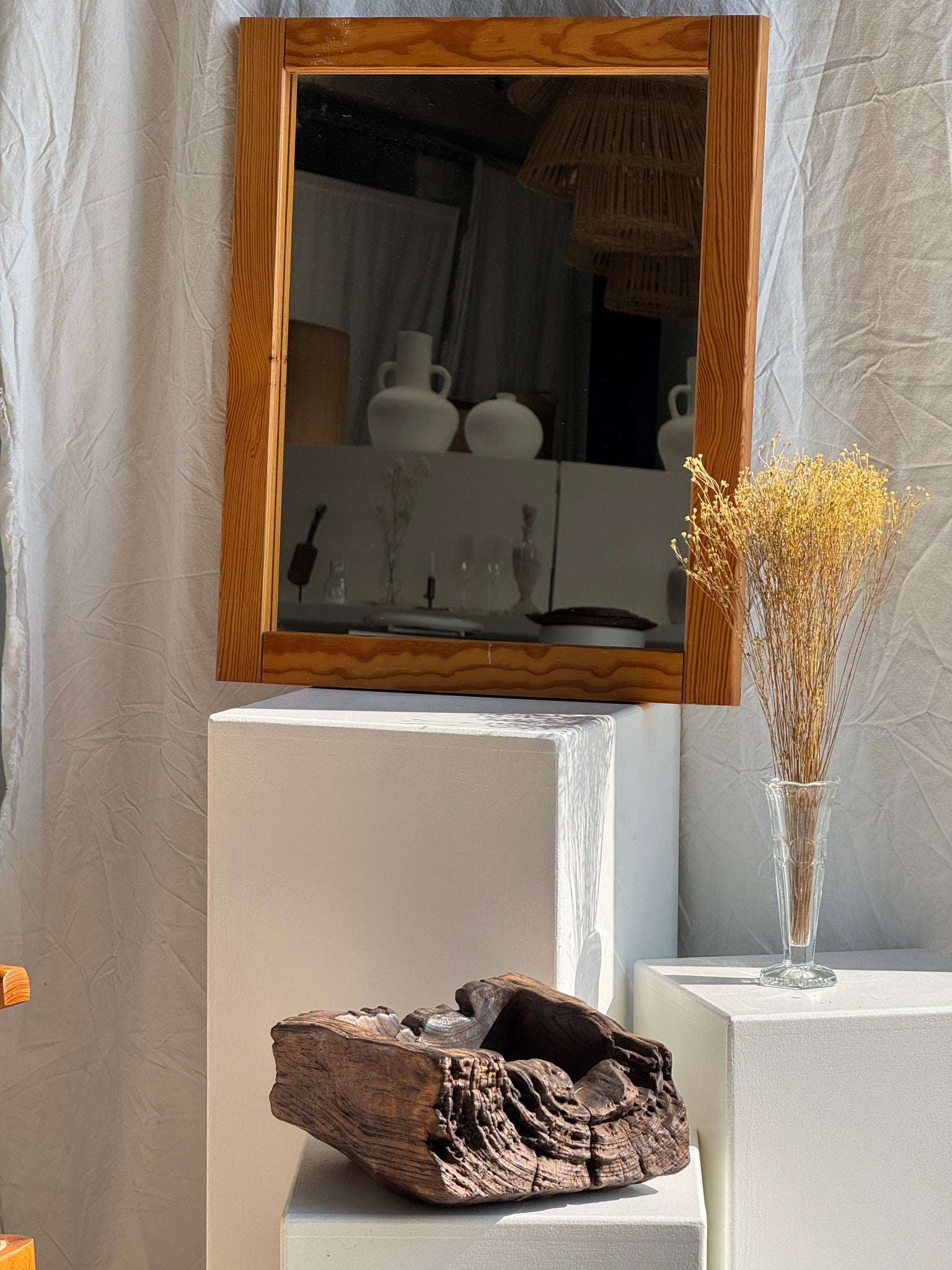 Petit miroir en pin rectangulaire 55x45