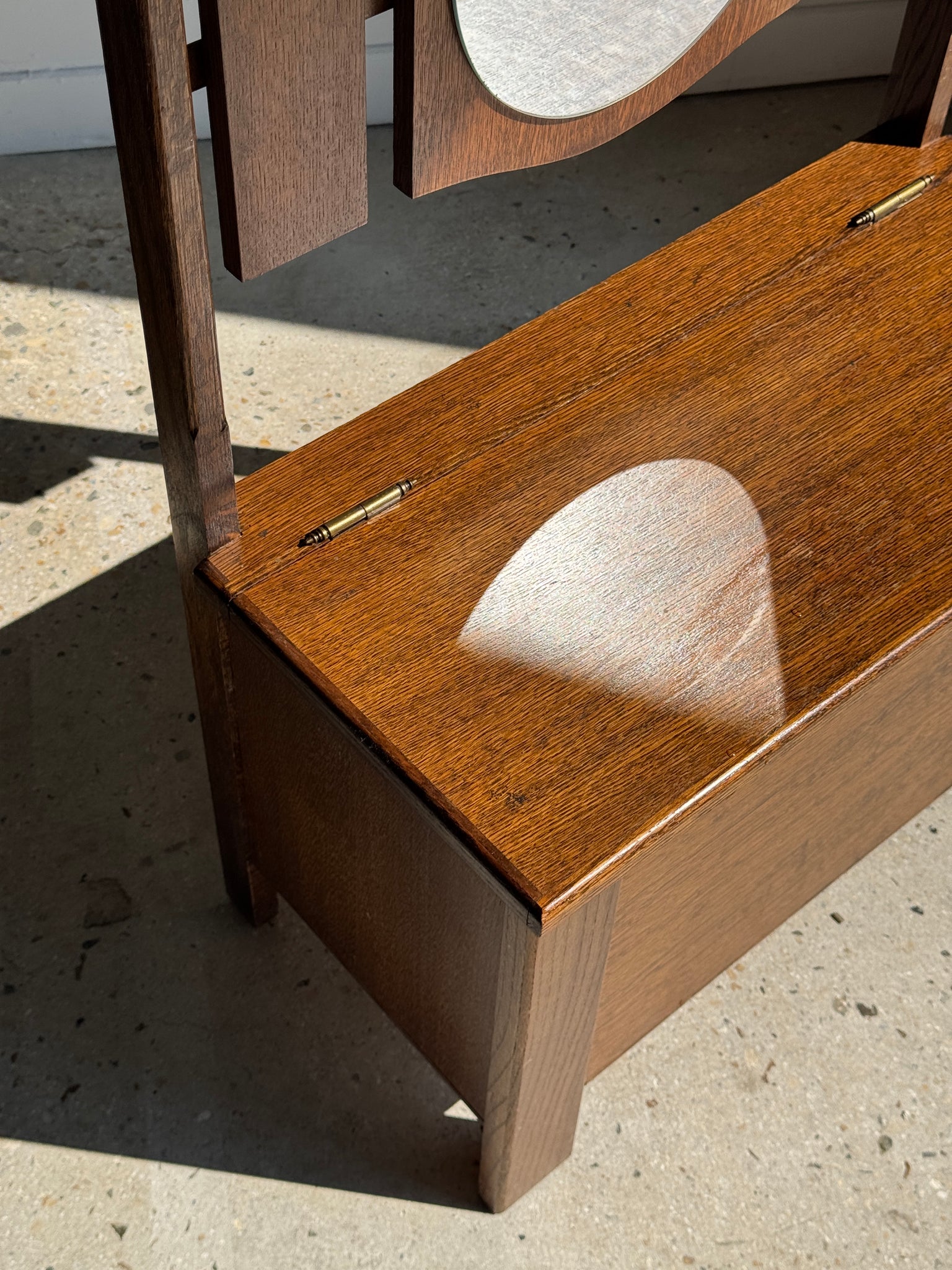 Meuble porte-manteau avec miroir, patères et petit coffre H182 L65 P33