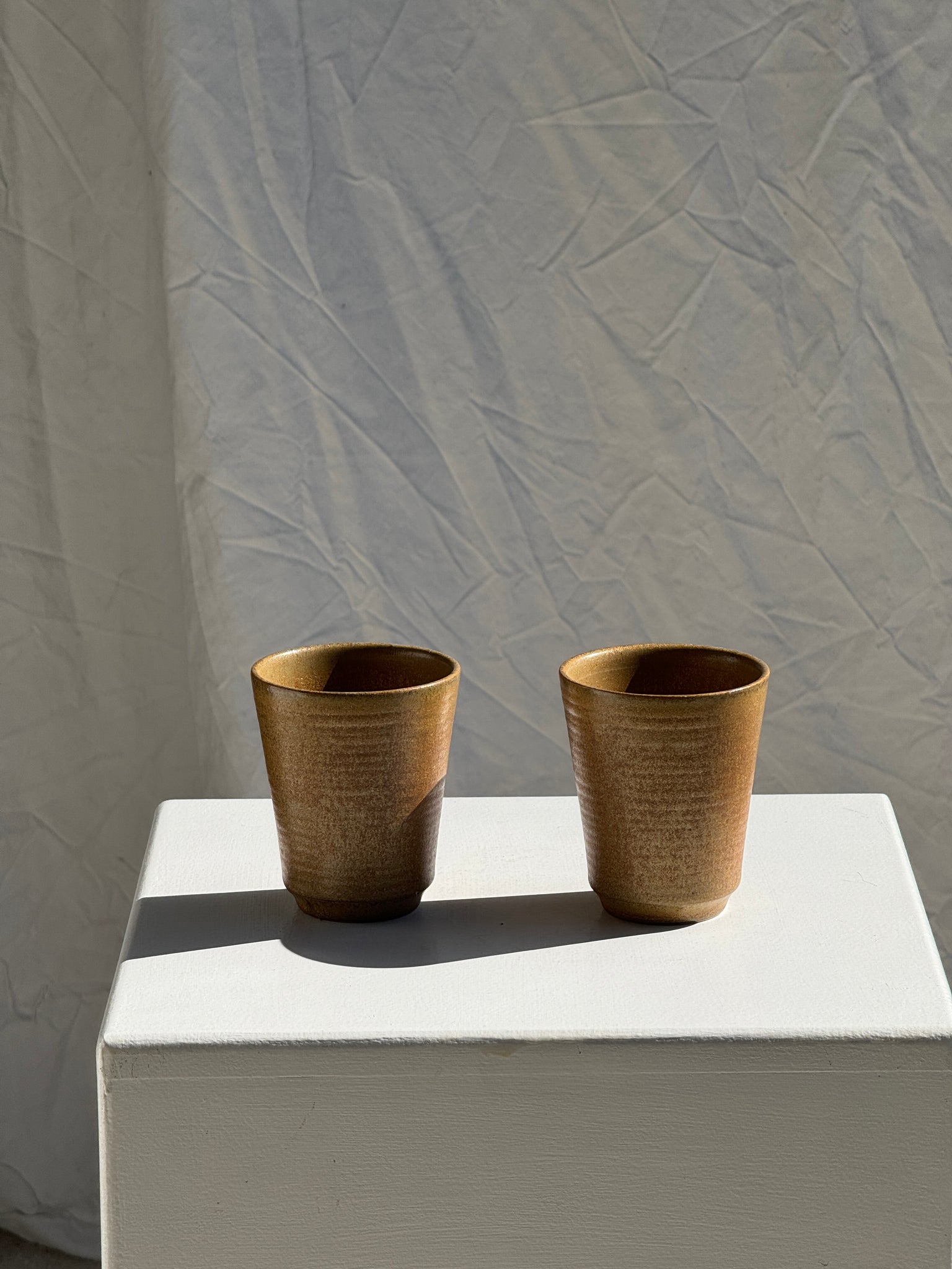 Paire de tasses en grès Digoin