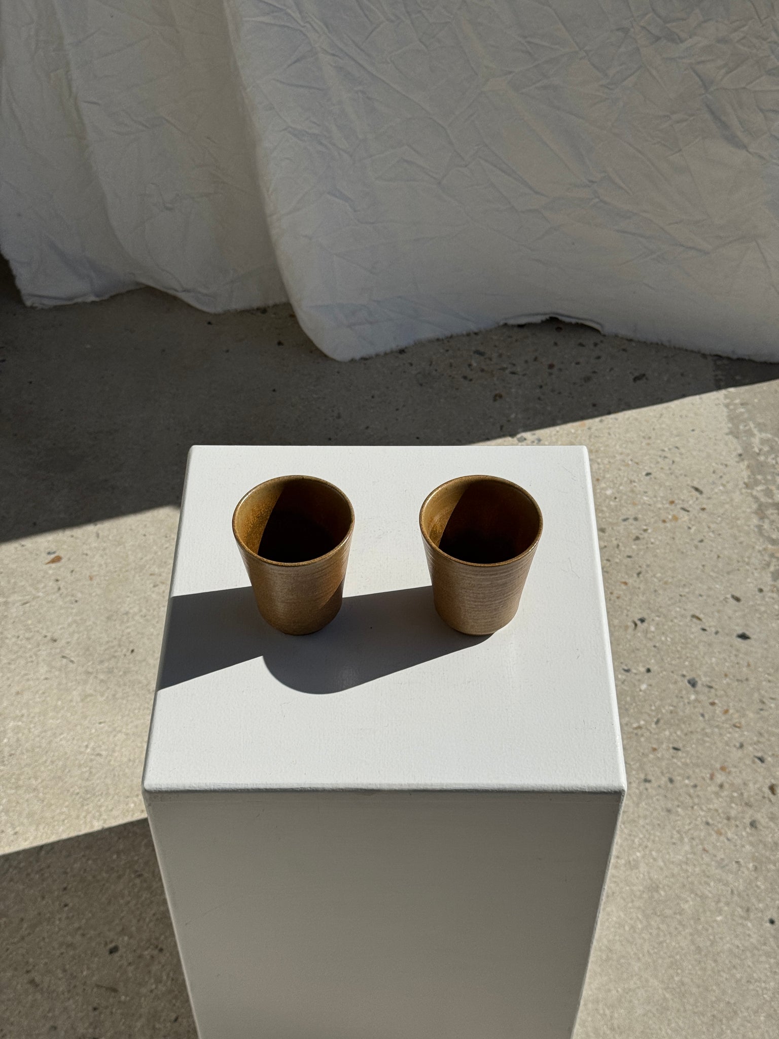 Paire de tasses en grès Digoin