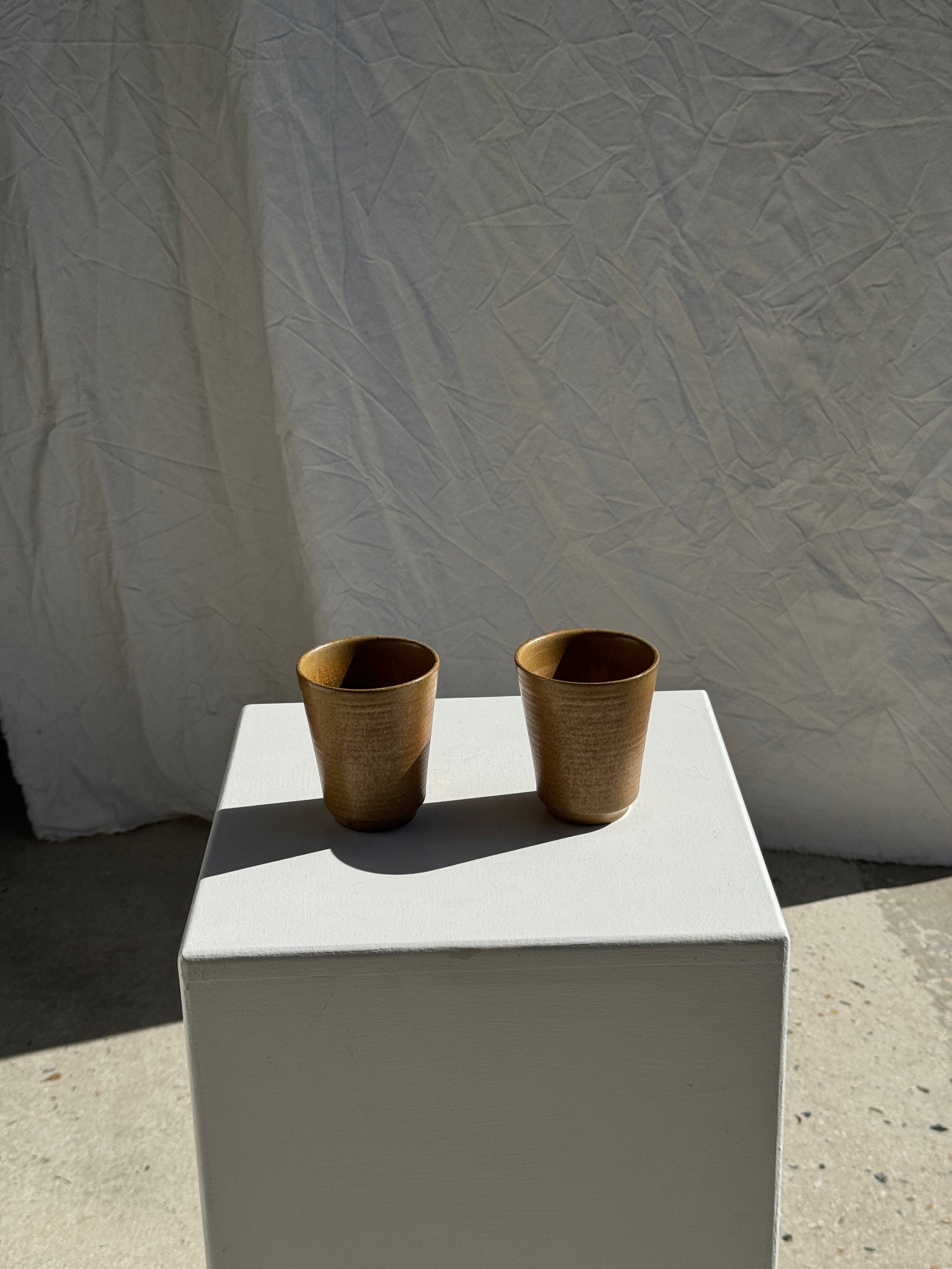 Paire de tasses en grès Digoin
