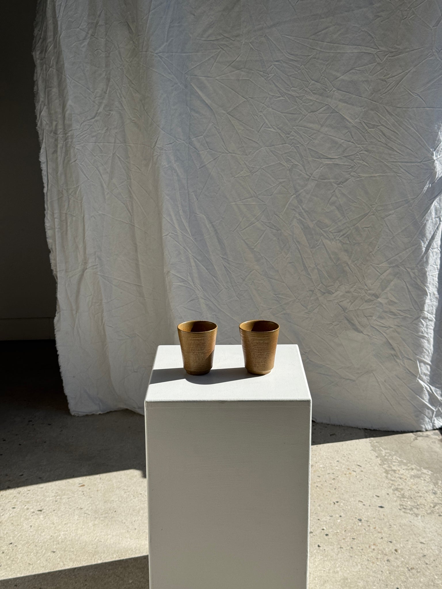 Paire de tasses en grès Digoin
