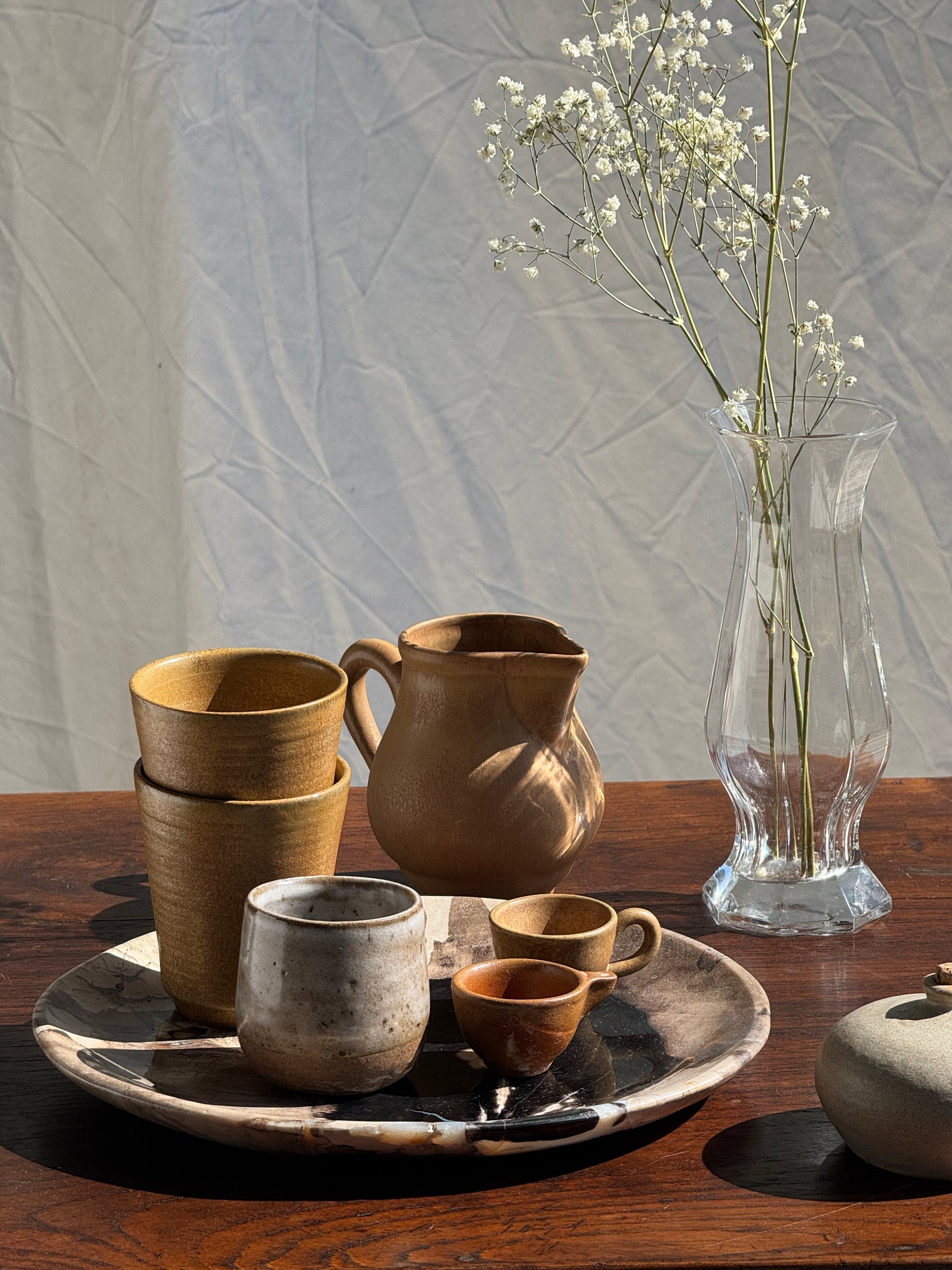 Paire de tasses en grès Digoin