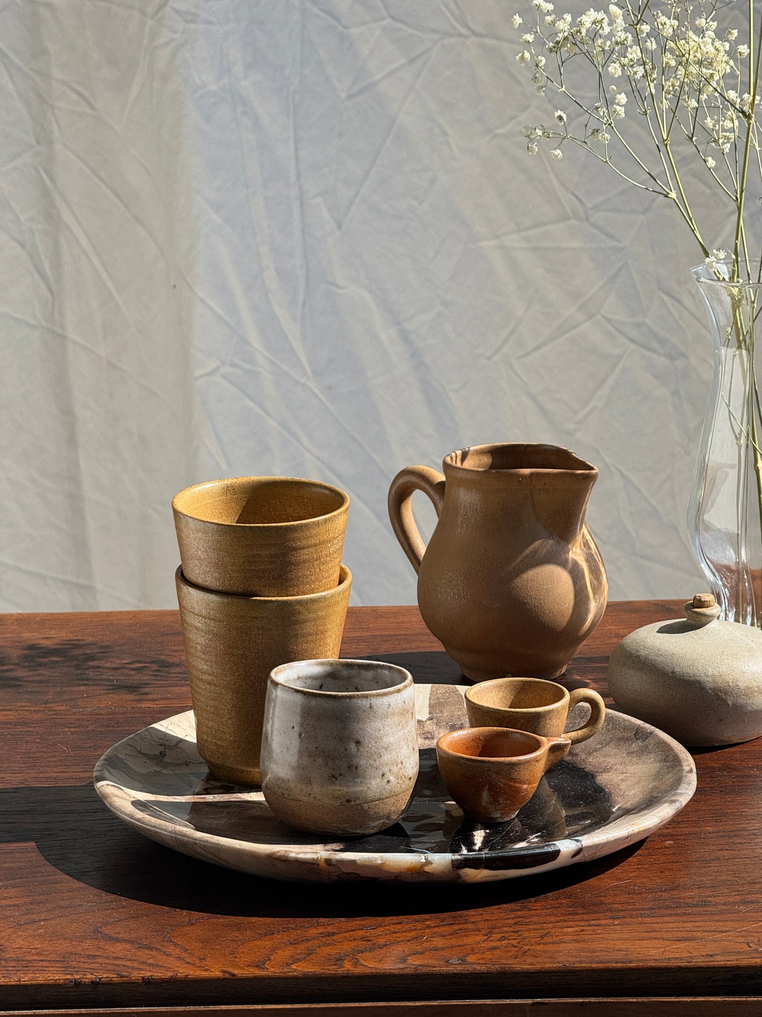 Paire de mini tasses en grès