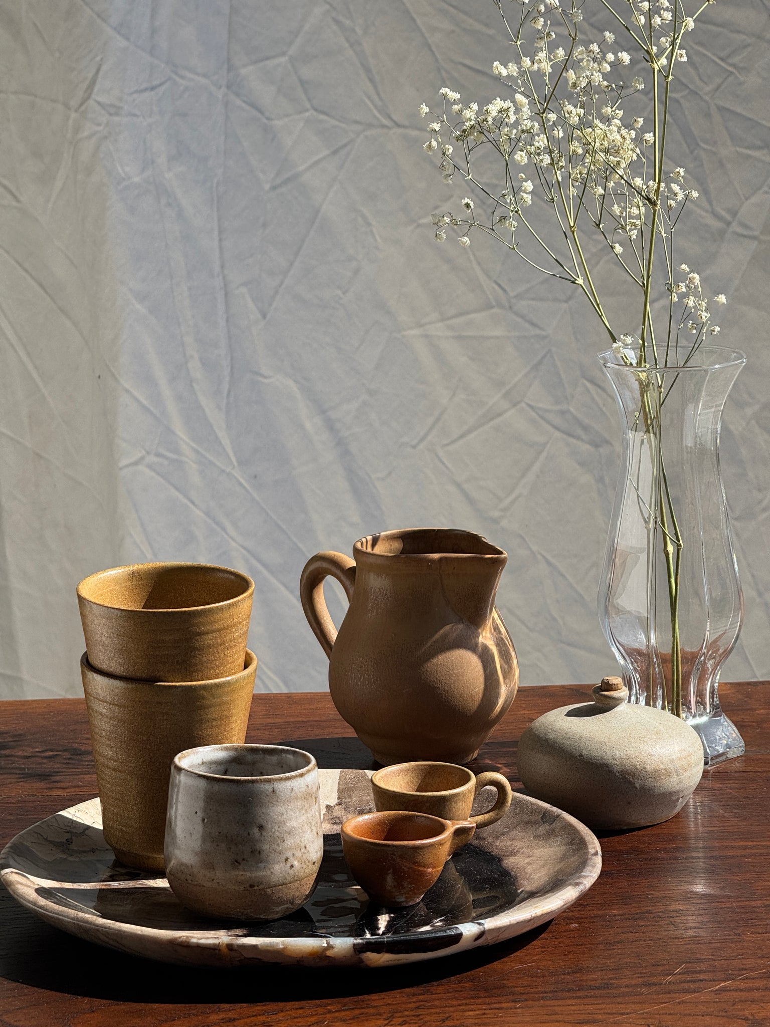 Paire de tasses en grès Digoin