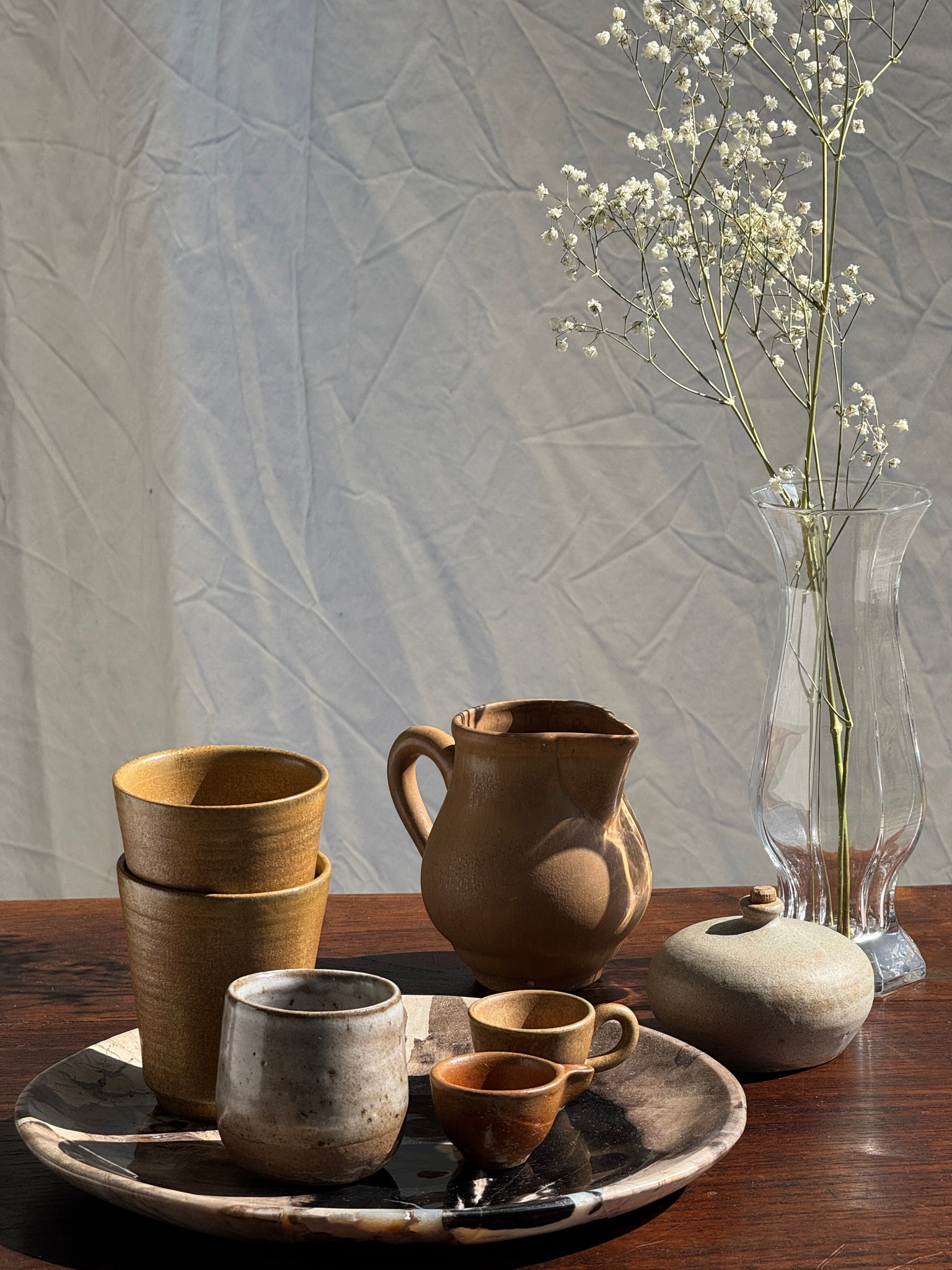 Paire de tasses en grès Digoin