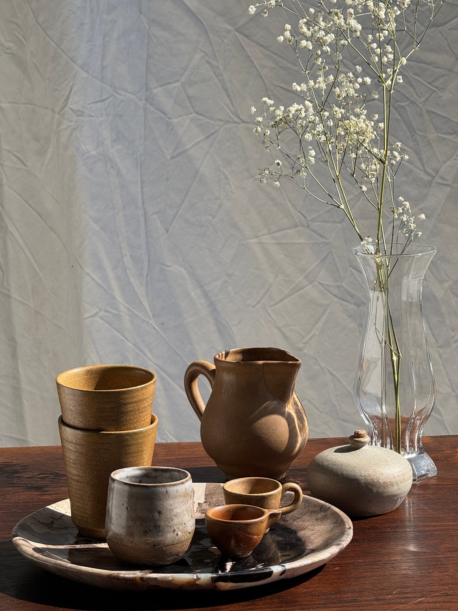 Paire de mini tasses en grès