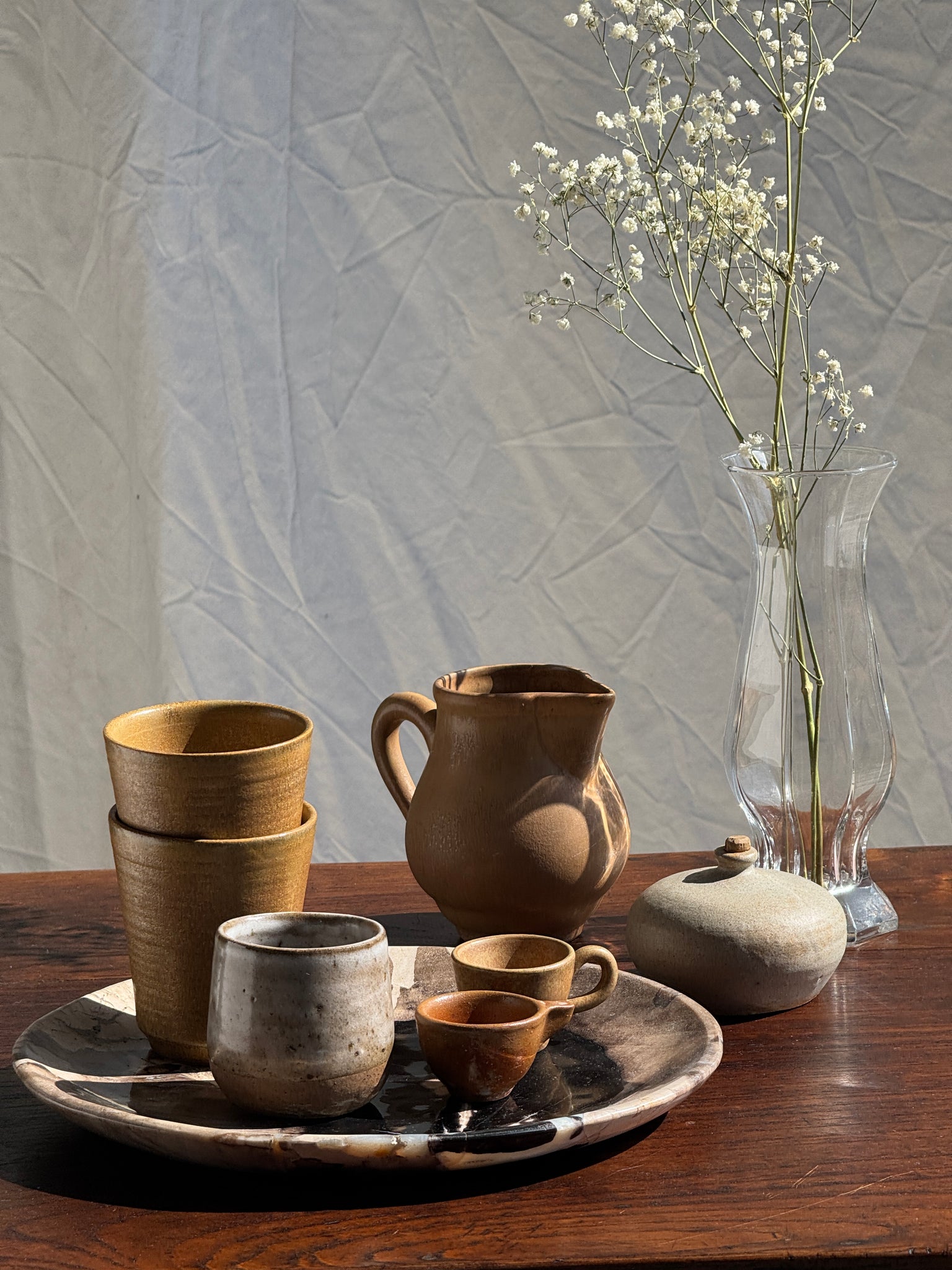Paire de mini tasses en grès