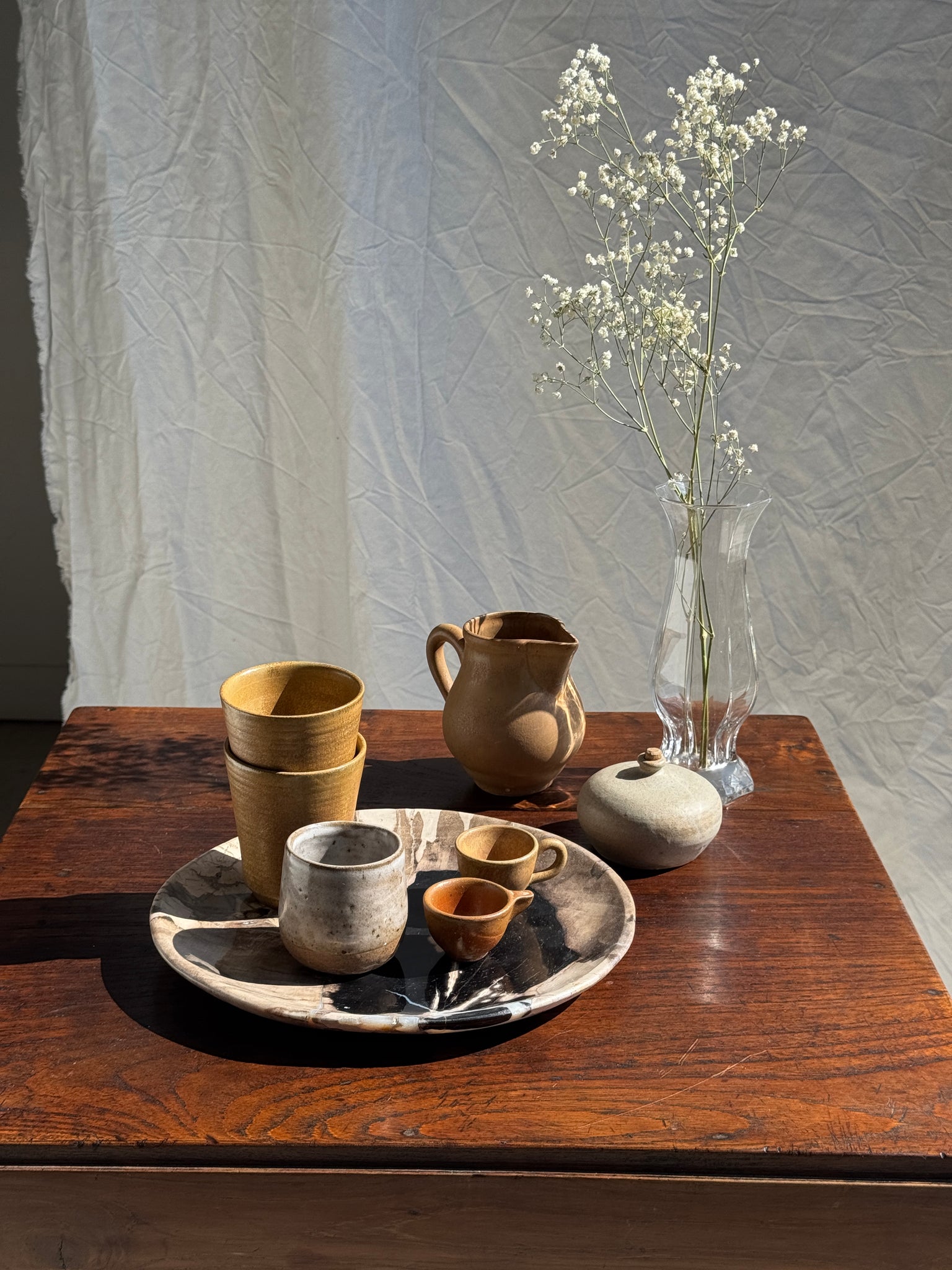 Paire de tasses en grès Digoin