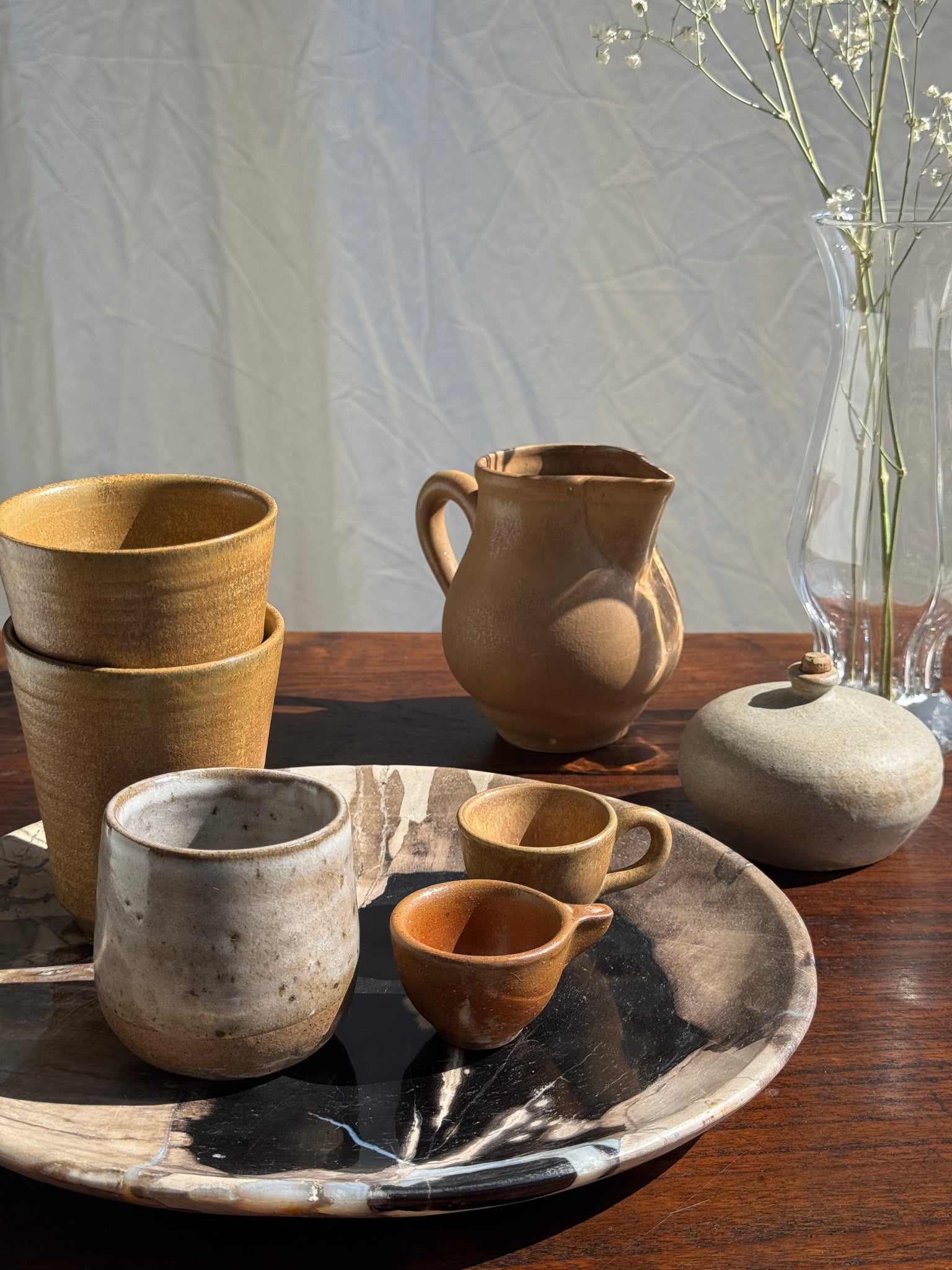 Paire de mini tasses en grès