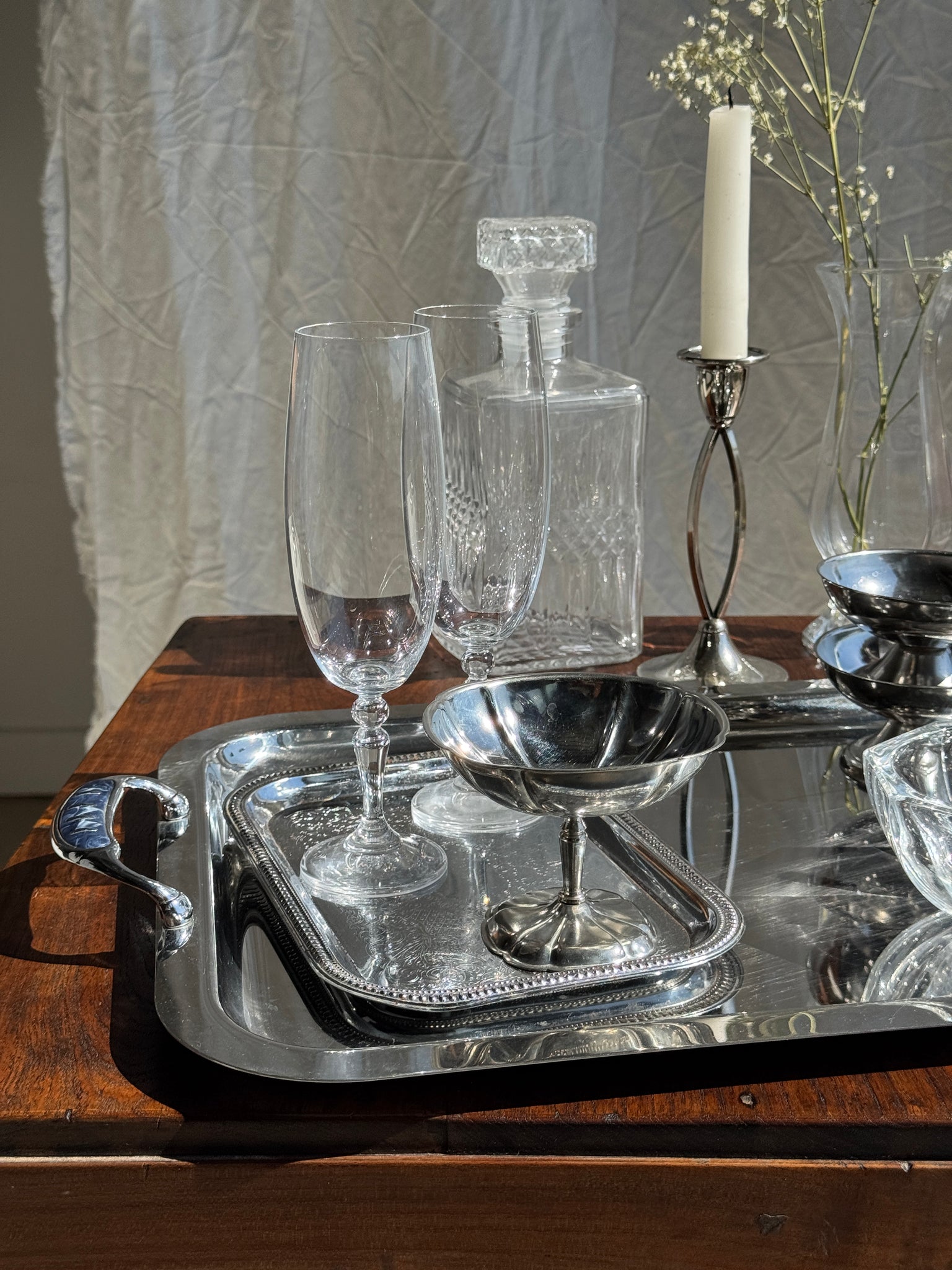 Lot de 6 petites coupes à glace en métal à motifs de frise