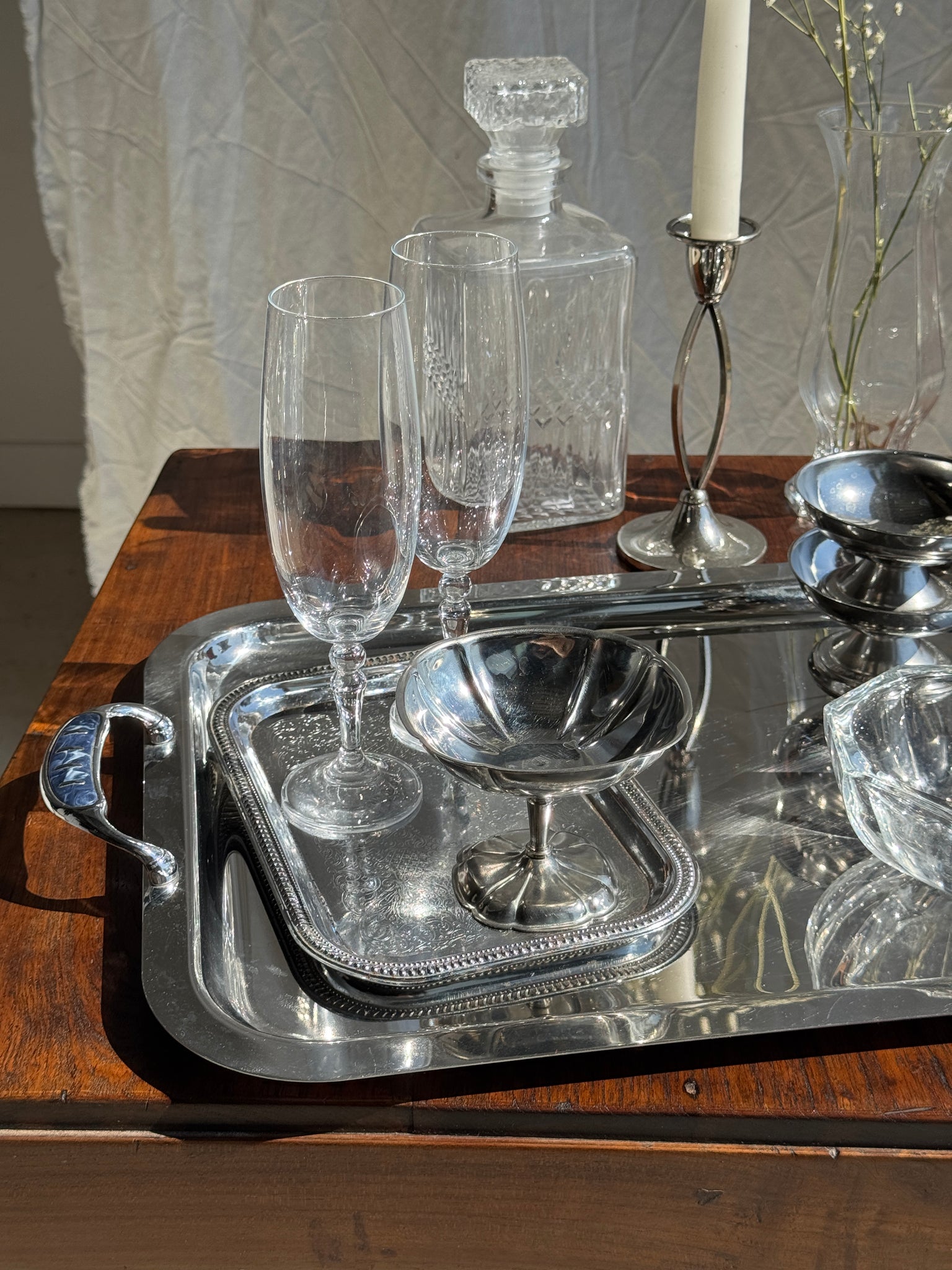 Lot de 6 petites coupes à glace en métal à motifs de frise