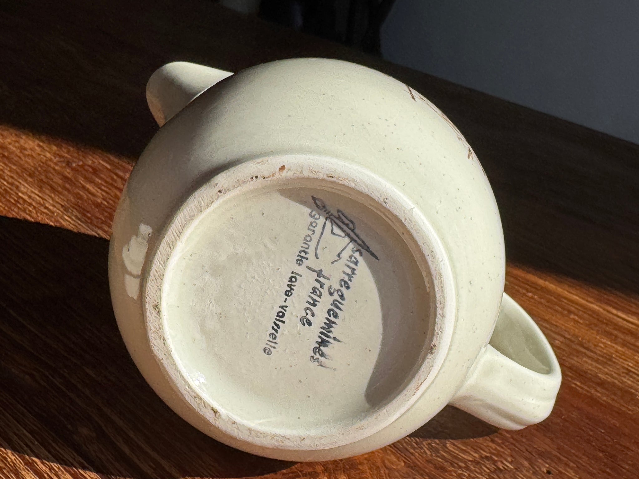 Théière Sarreguemines à motifs de chardons H20