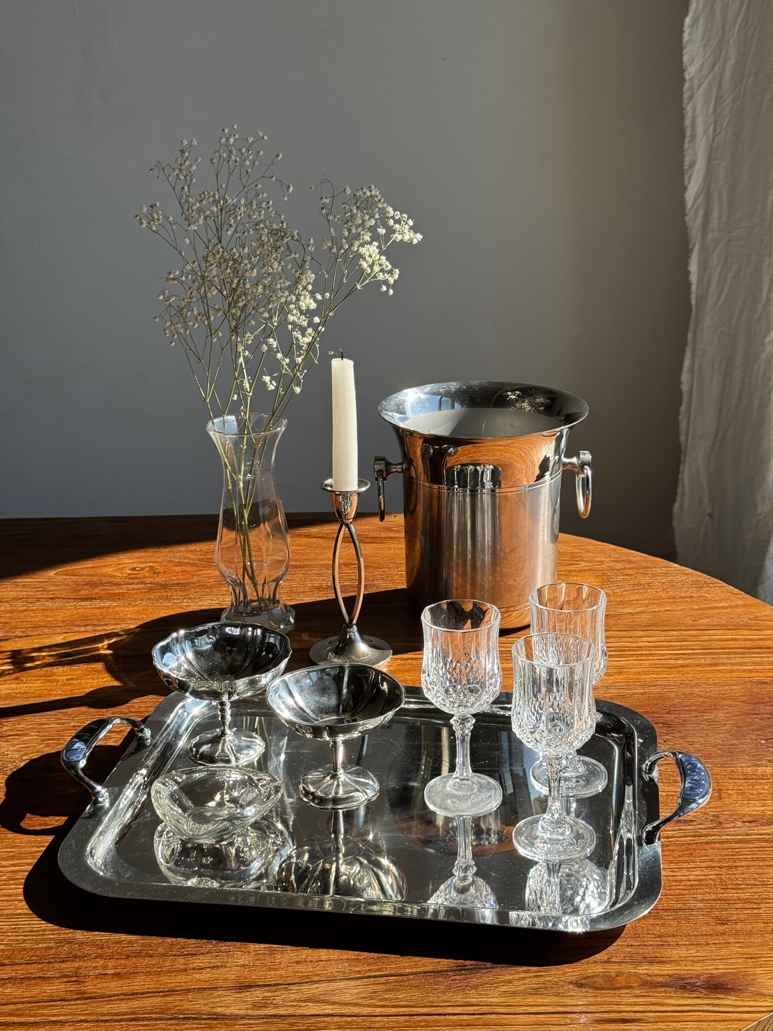Lot de 6 petits verres en cristal pointes de diamant H14,5