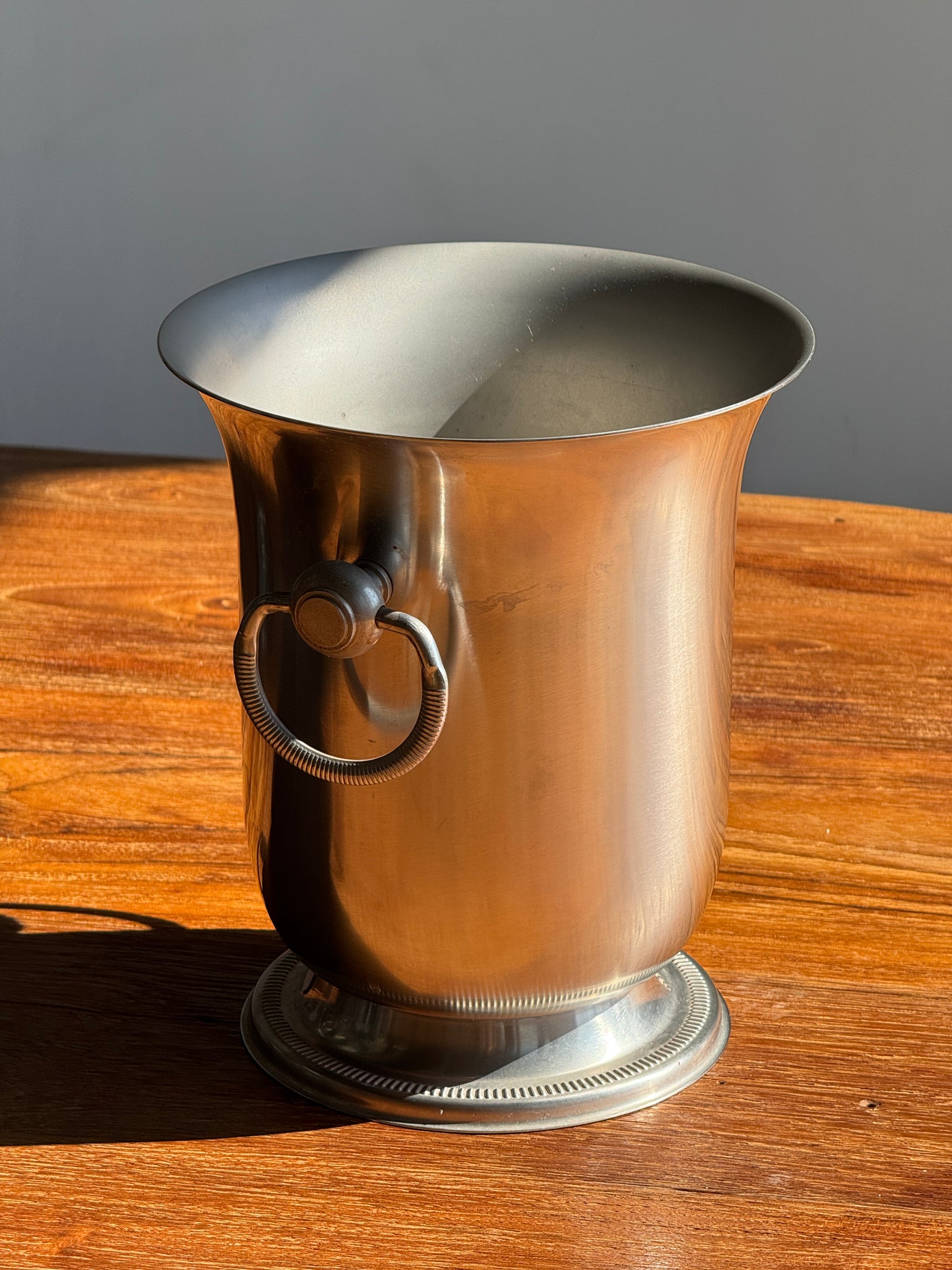 Petit seau à champagne évasé 2 boucles inox Jean Couzon orfèvre made in France H23