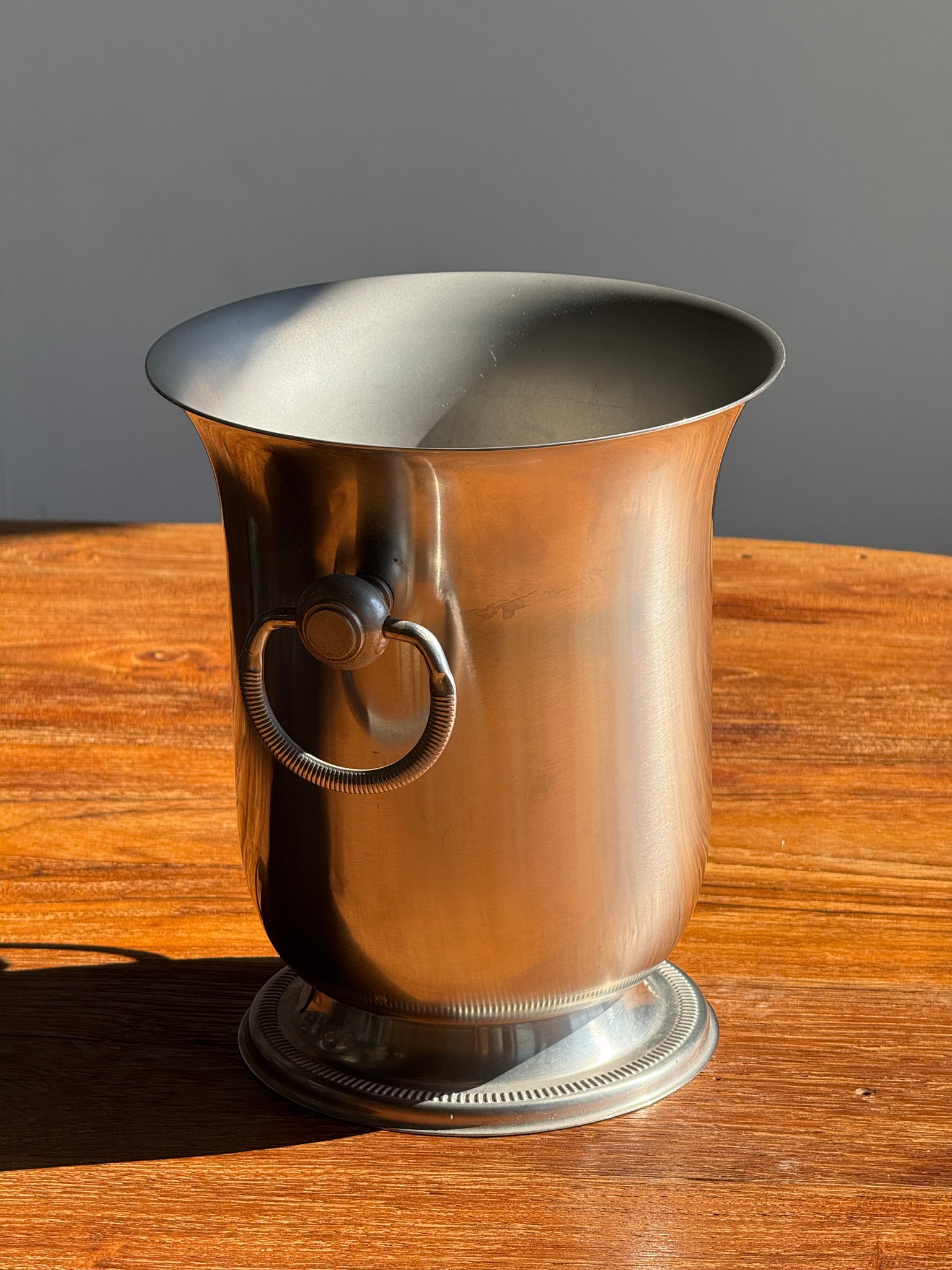 Petit seau à champagne évasé 2 boucles inox Jean Couzon orfèvre made in France H23