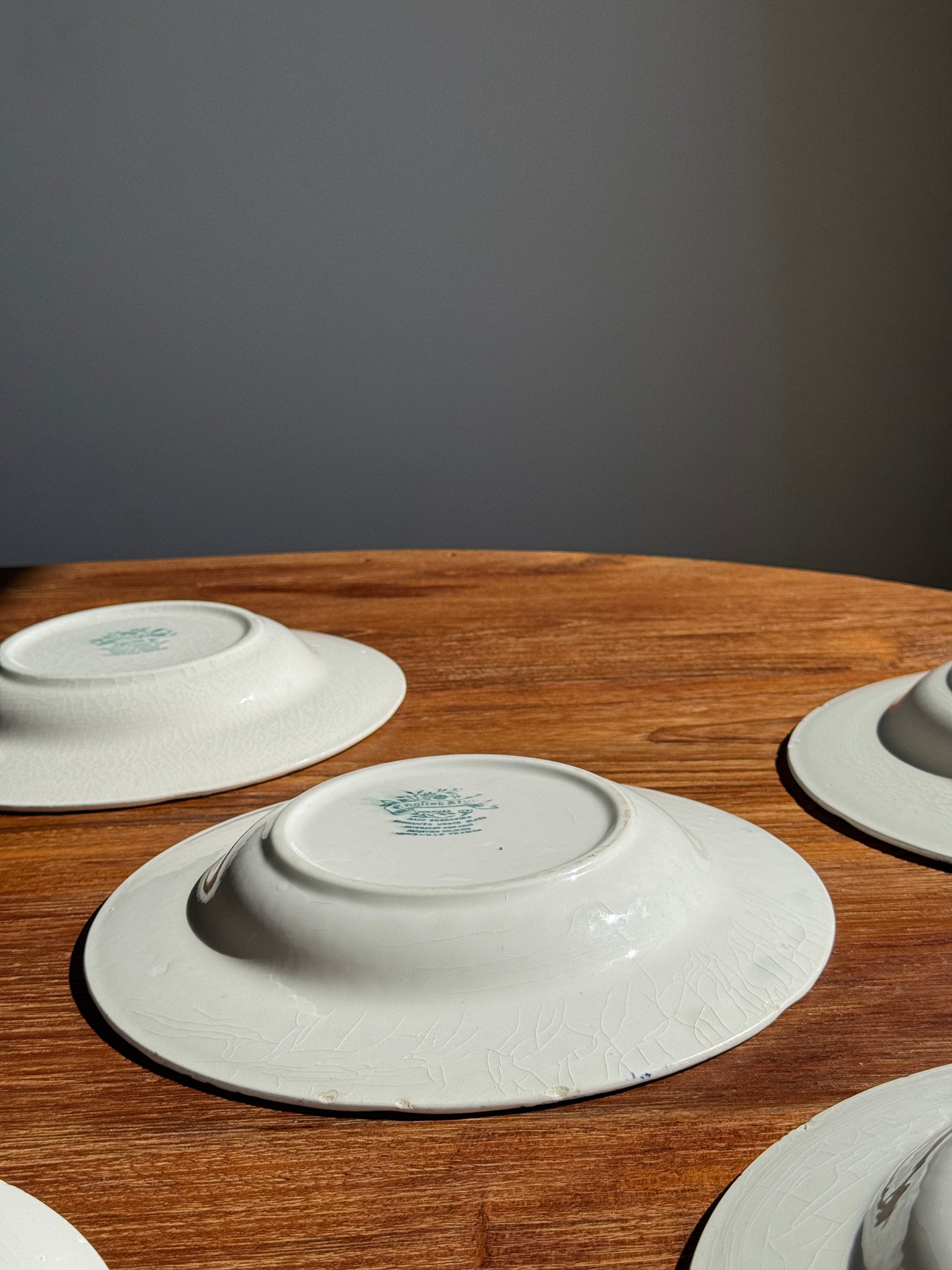 Lot de 5 assiettes anglaises bleues D23
