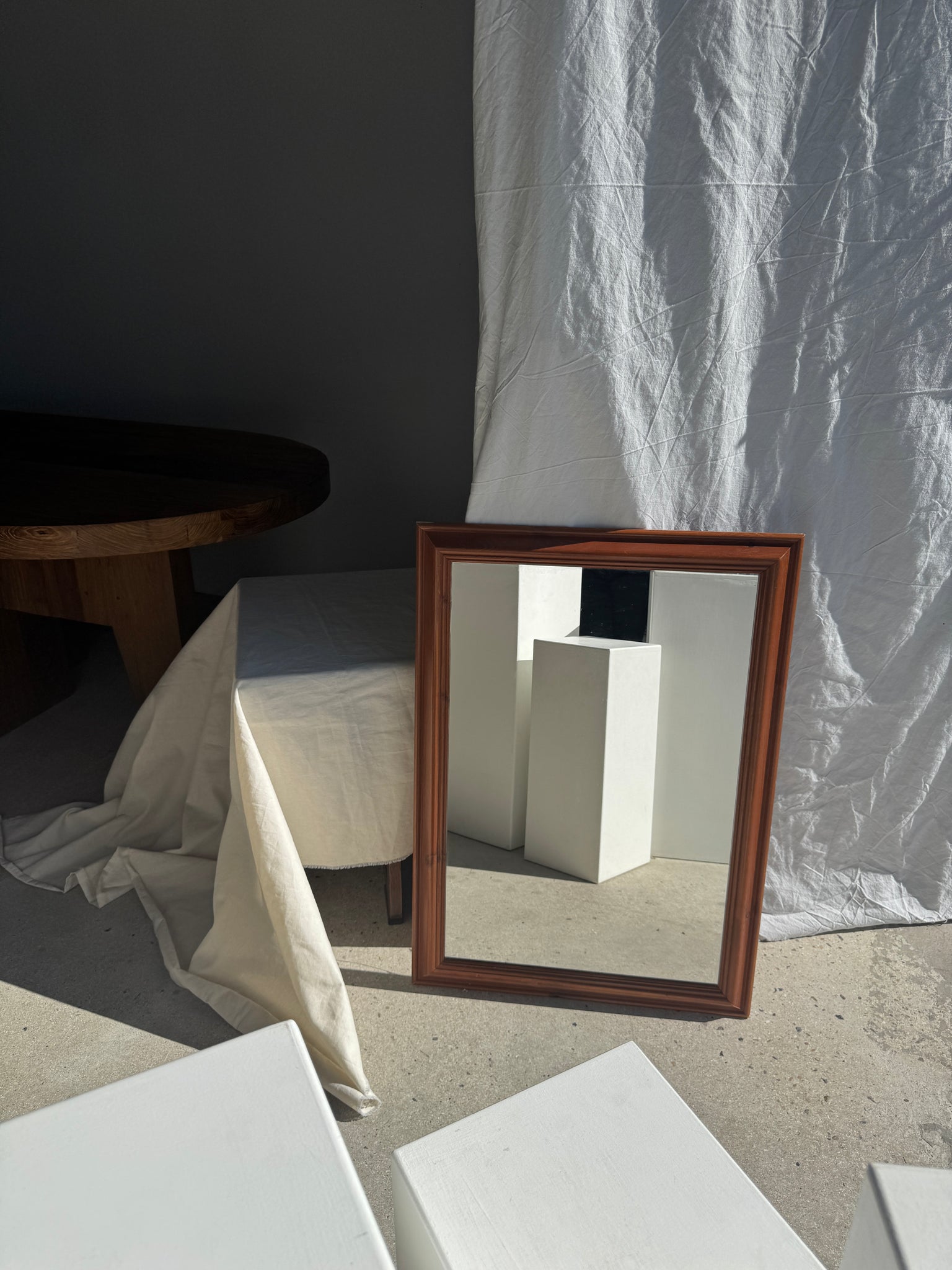 Miroir rectangulaire cadre en bois 88x62