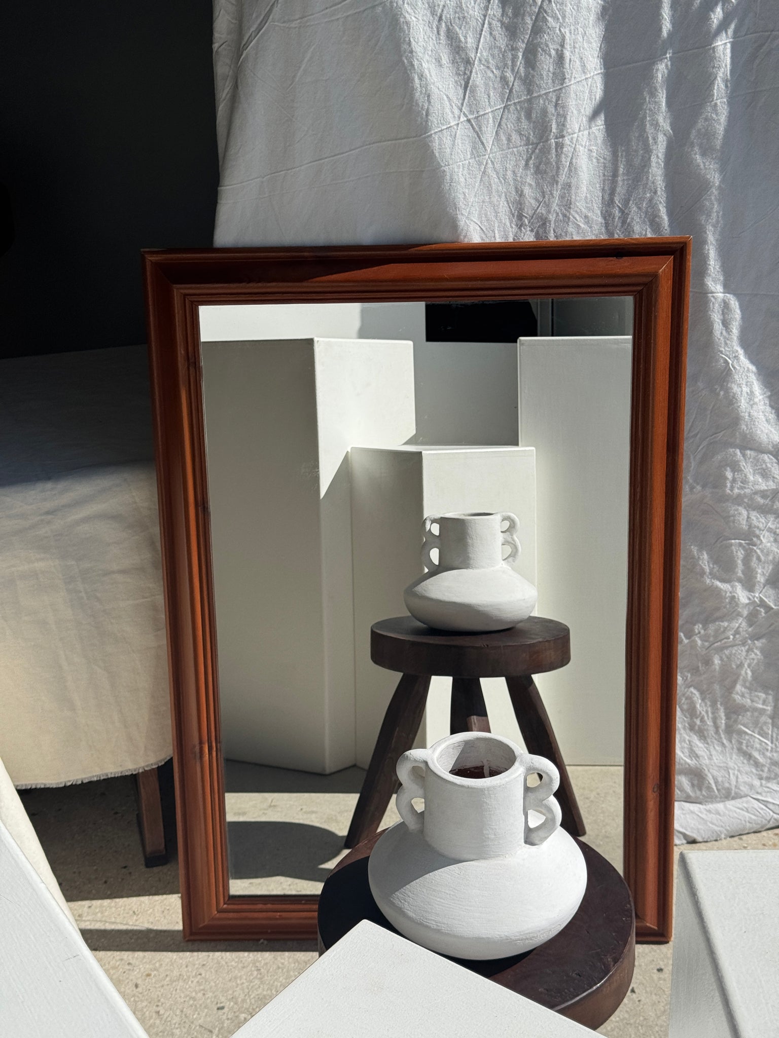 Miroir rectangulaire cadre en bois 88x62