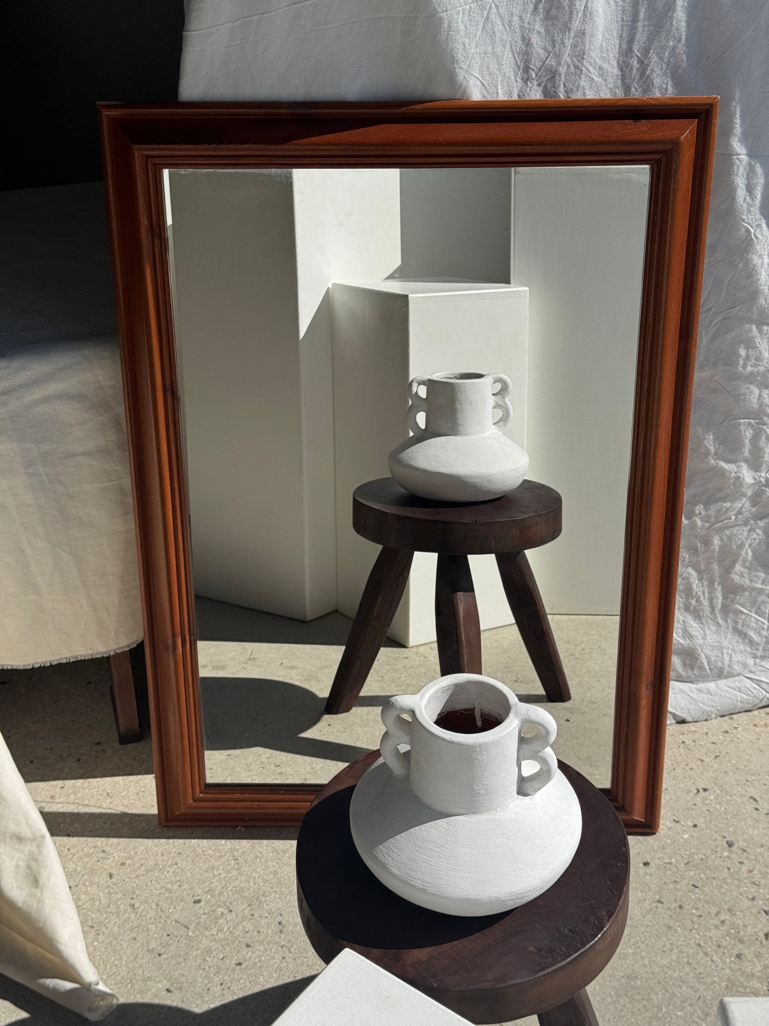 Miroir rectangulaire cadre en bois 88x62