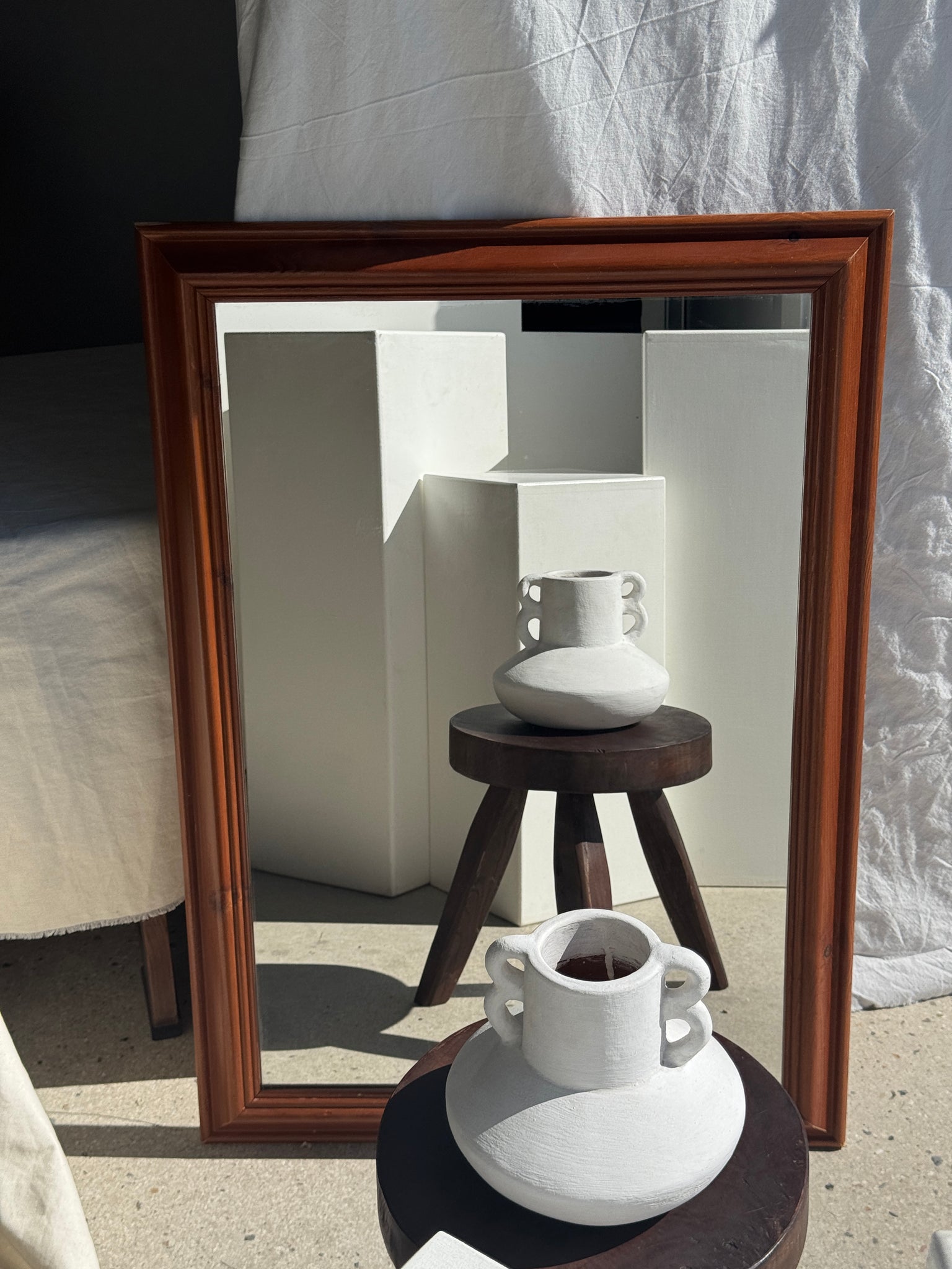 Miroir rectangulaire cadre en bois 88x62