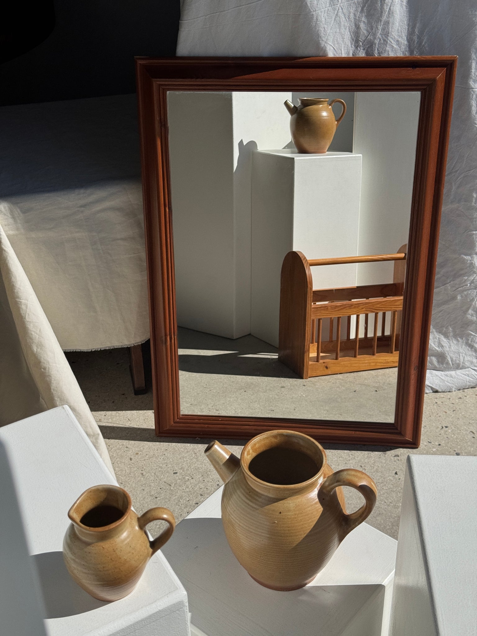 Miroir rectangulaire cadre en bois 88x62