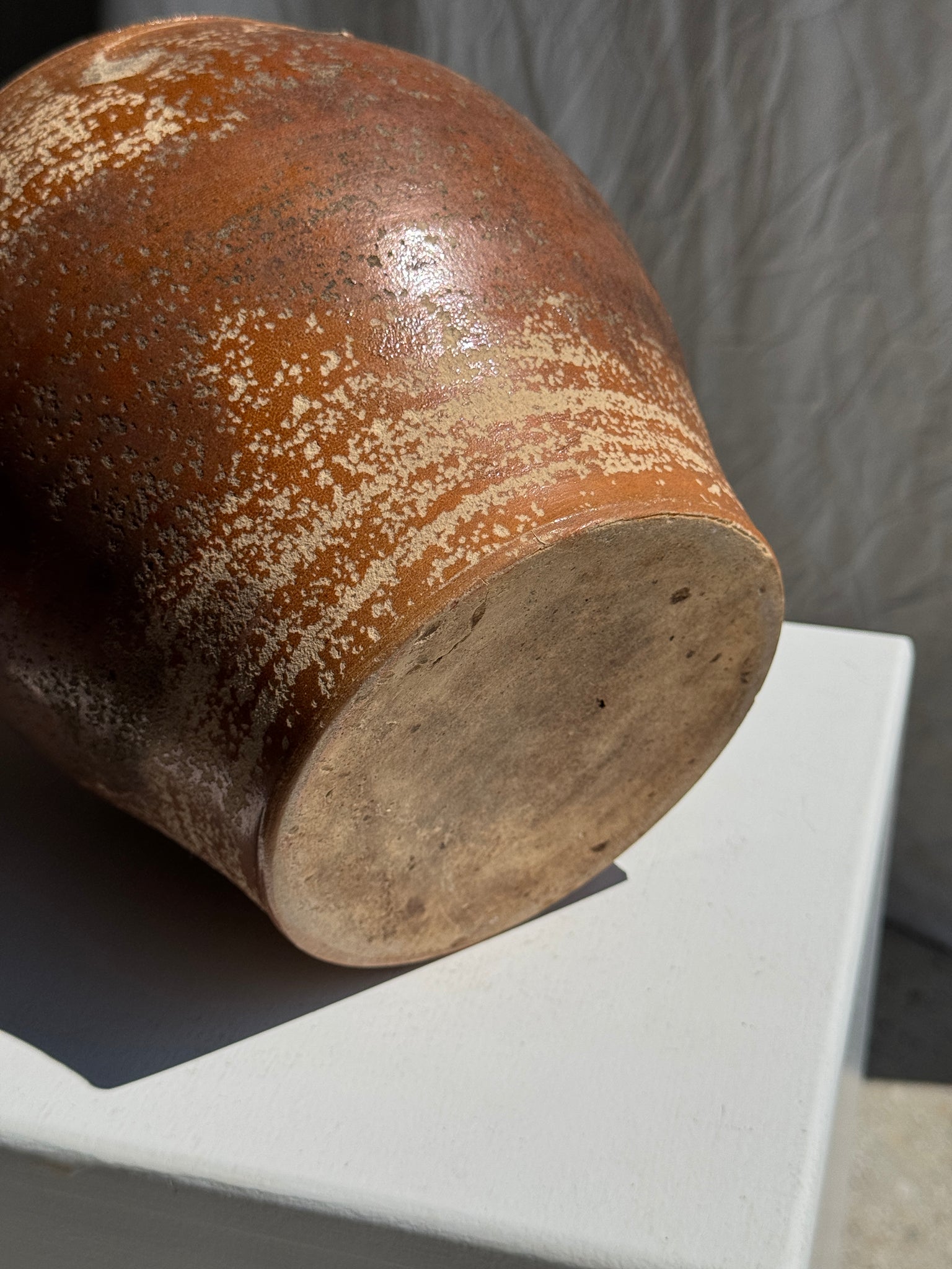 Grand pot à couvercle en grès ovale H24