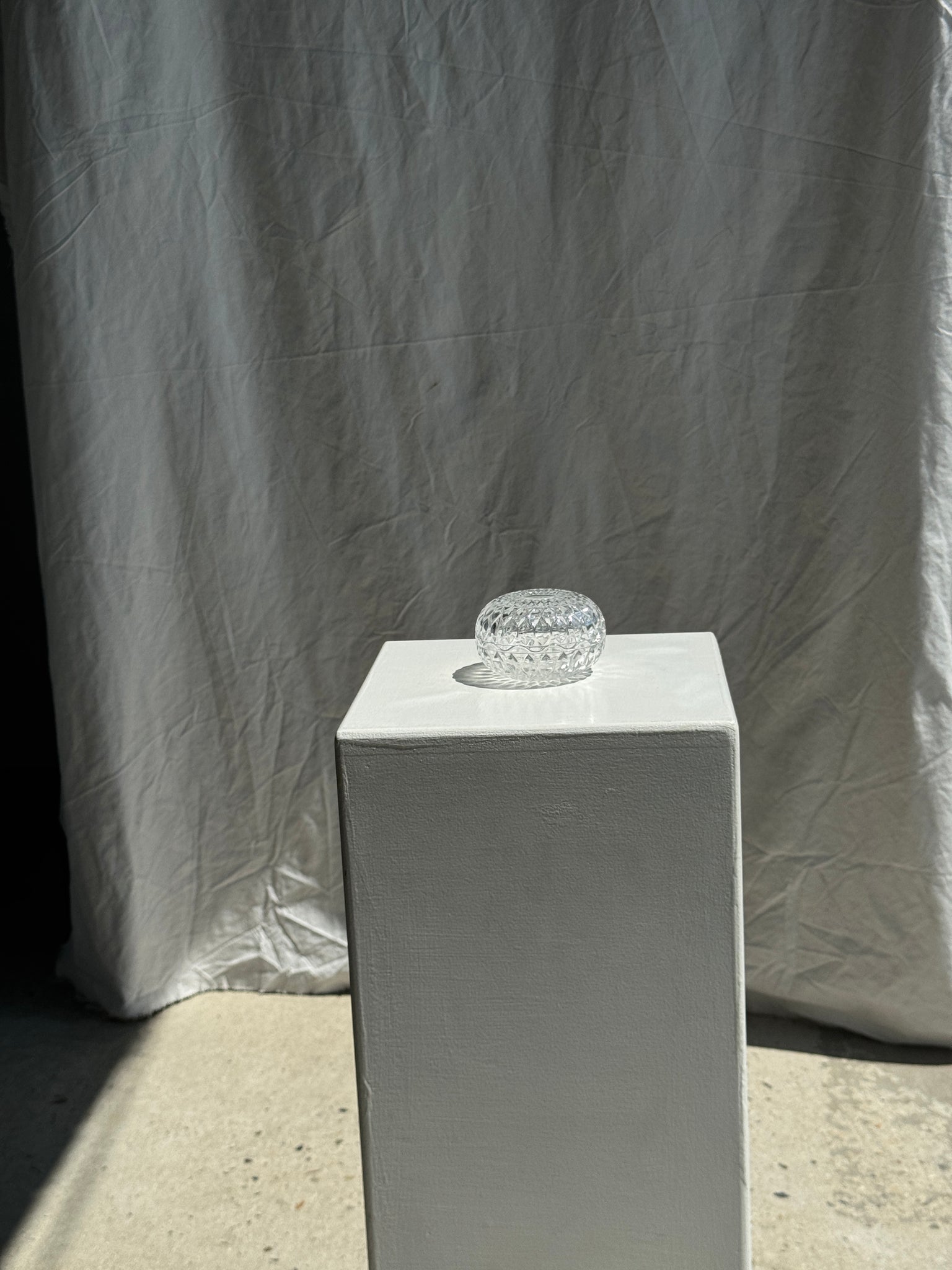 Petite bonbonnière en verre Cristal d'Arques France