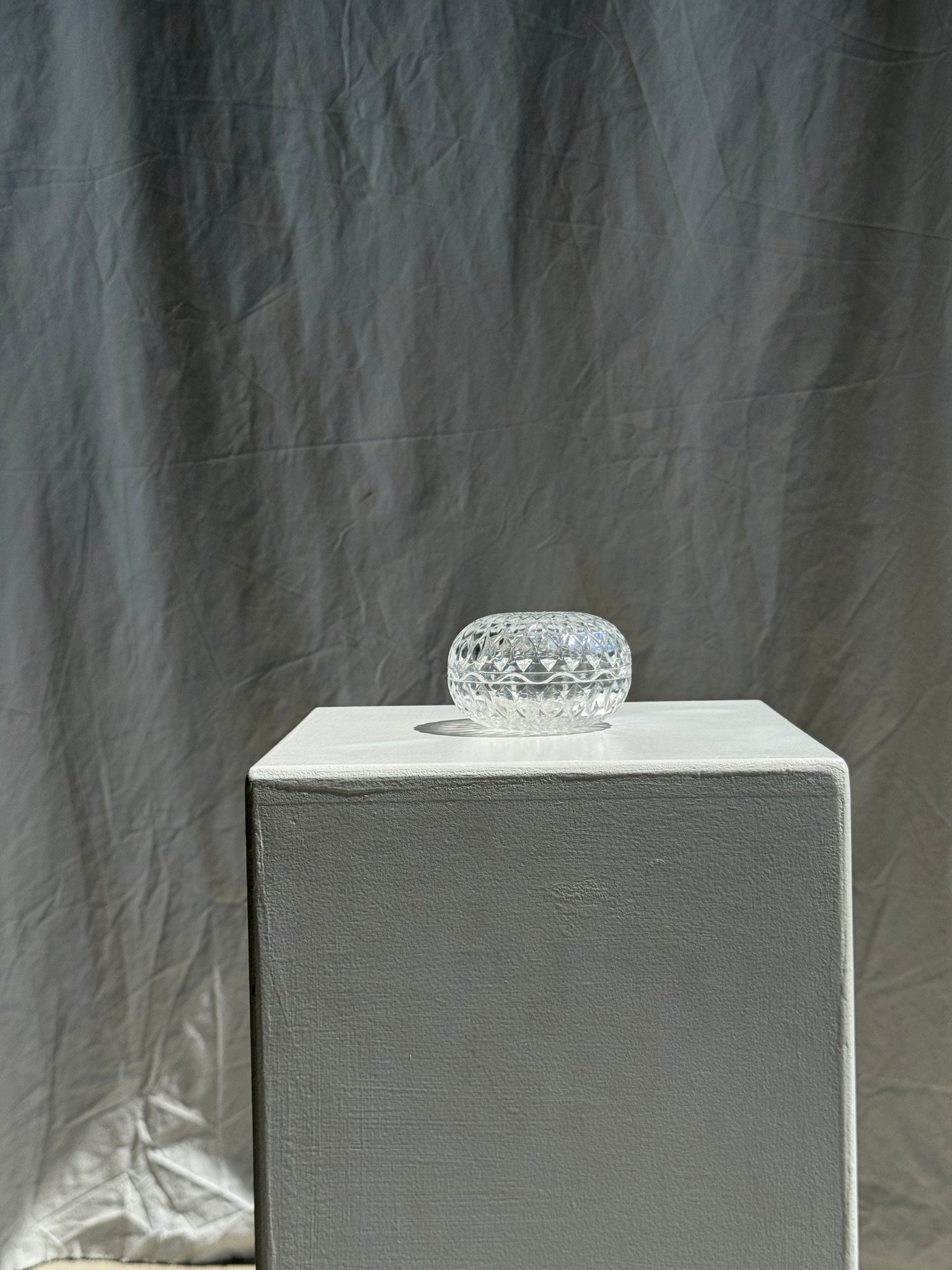 Petite bonbonnière en verre Cristal d'Arques France