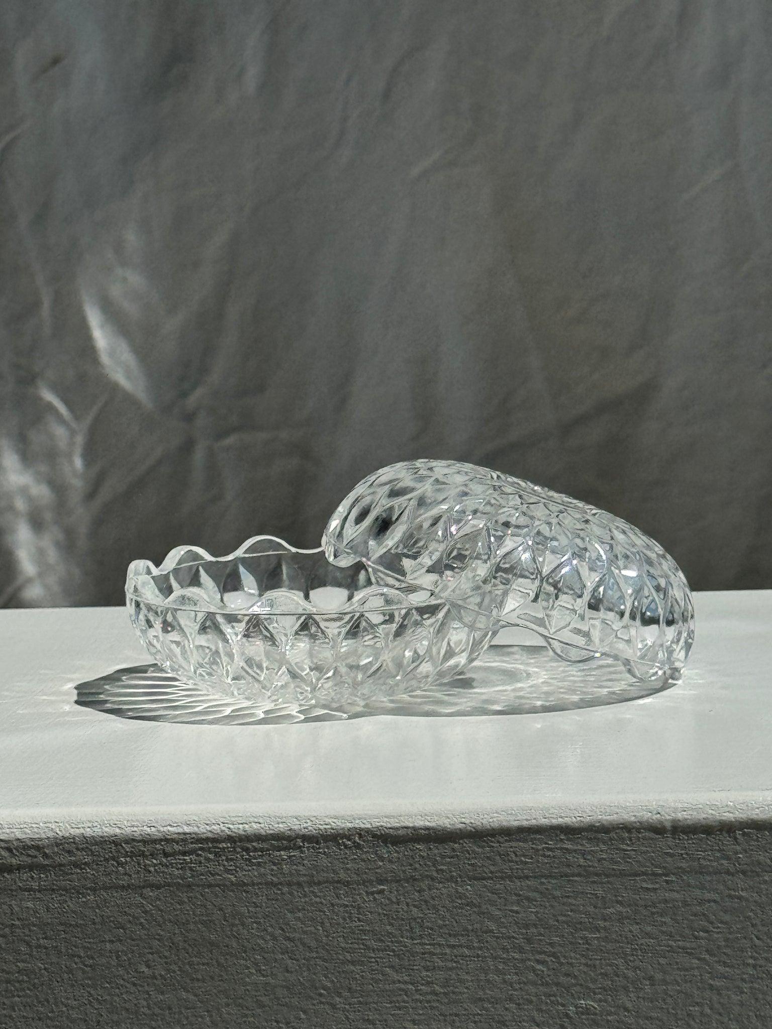 Petite bonbonnière en verre Cristal d'Arques France