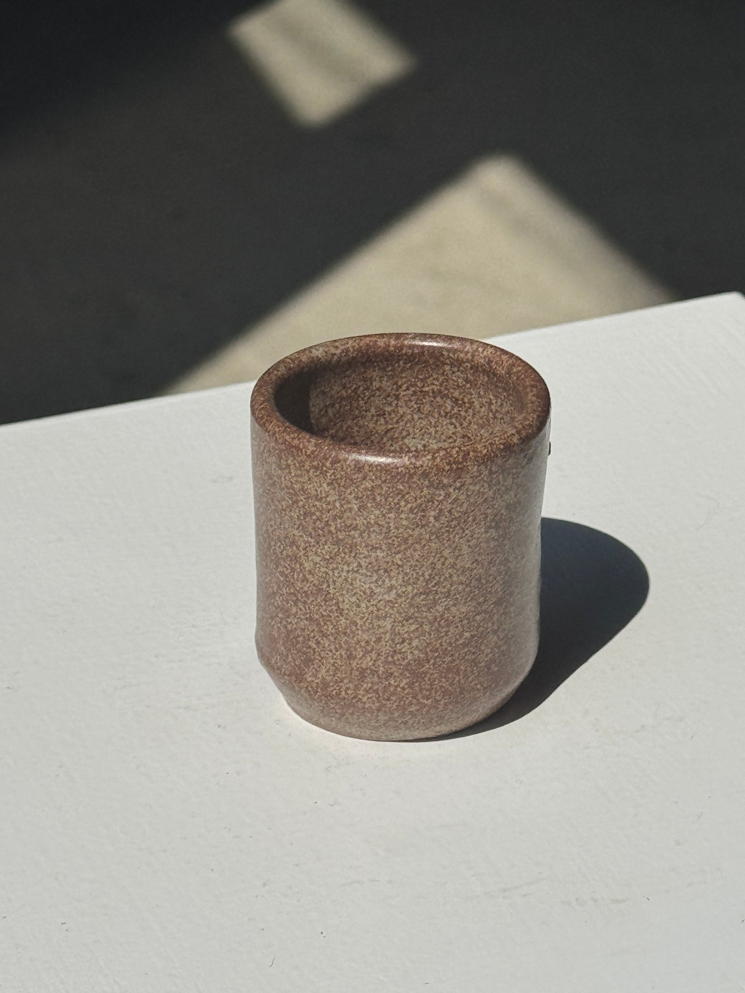 Lot de 4 tasses expresso en terracotta brune moucheté