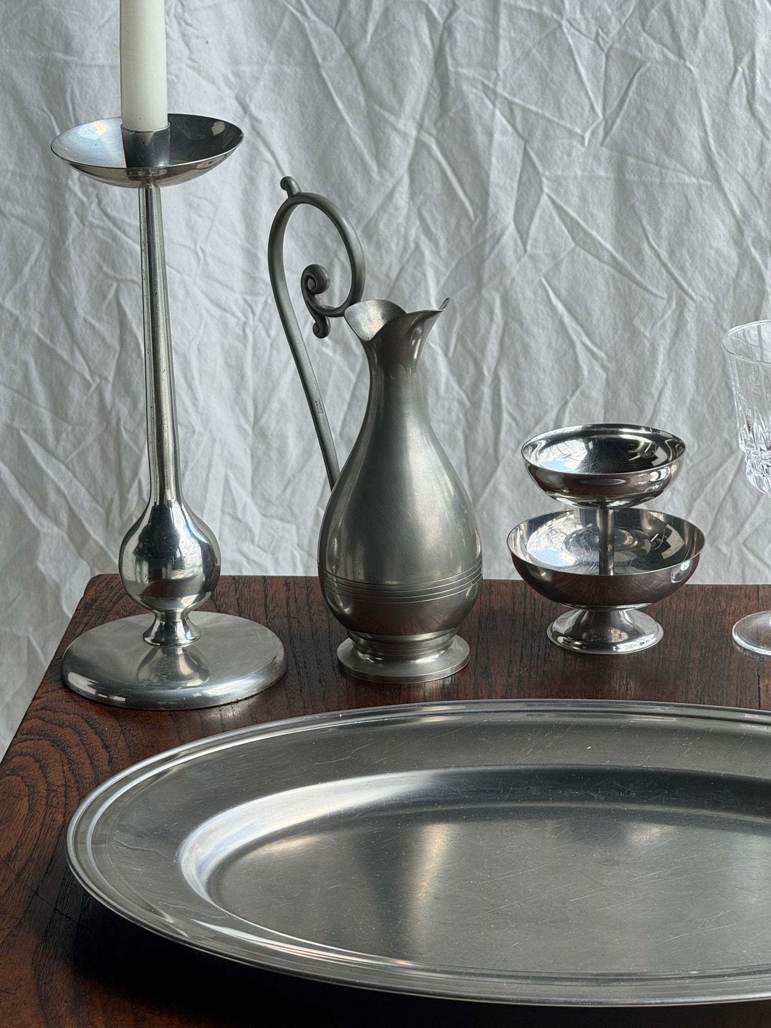 Grand plat ovale en métal argenté Guy Degrenne Inox 18-10 Made in France