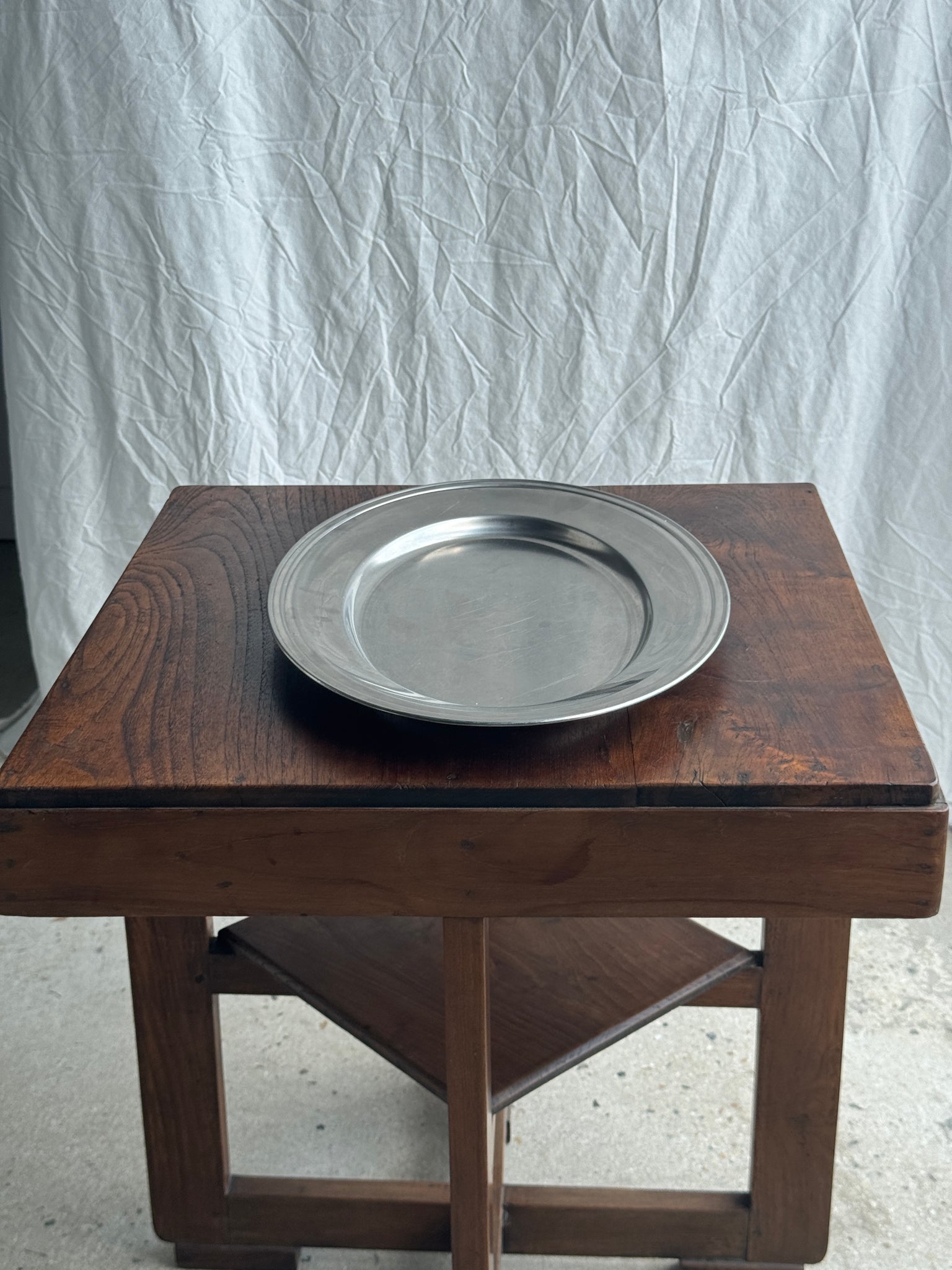 Grand plat ovale en métal argenté Guy Degrenne Inox 18-10 Made in France