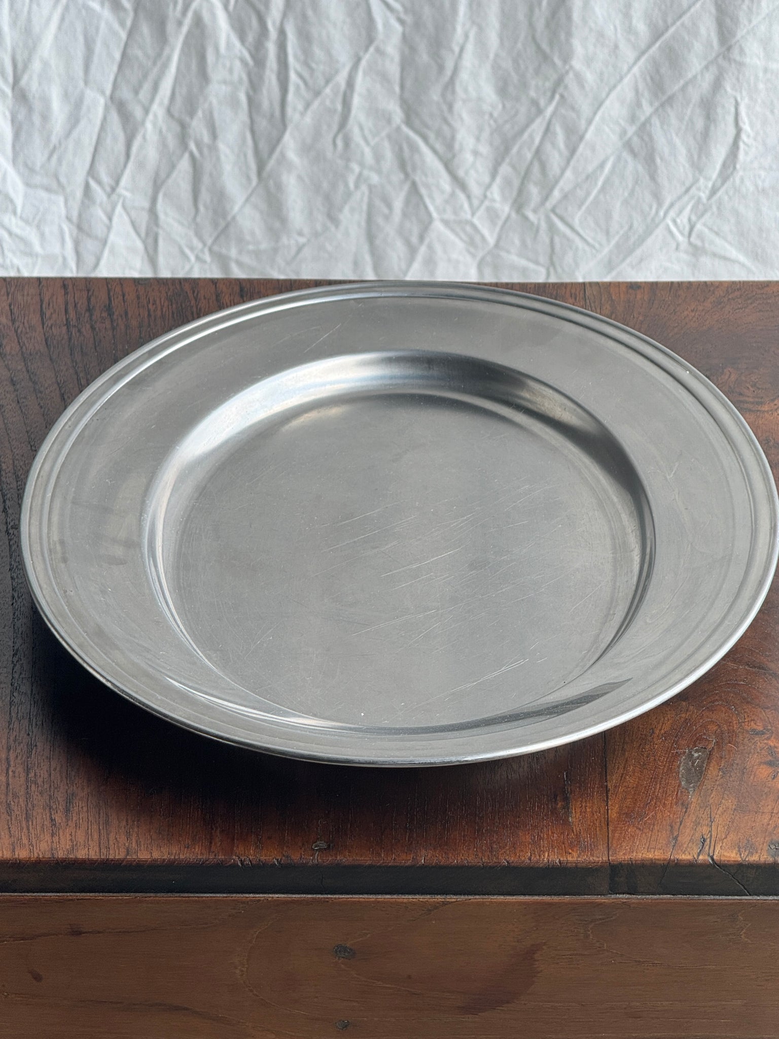 Grand plat ovale en métal argenté Guy Degrenne Inox 18-10 Made in France