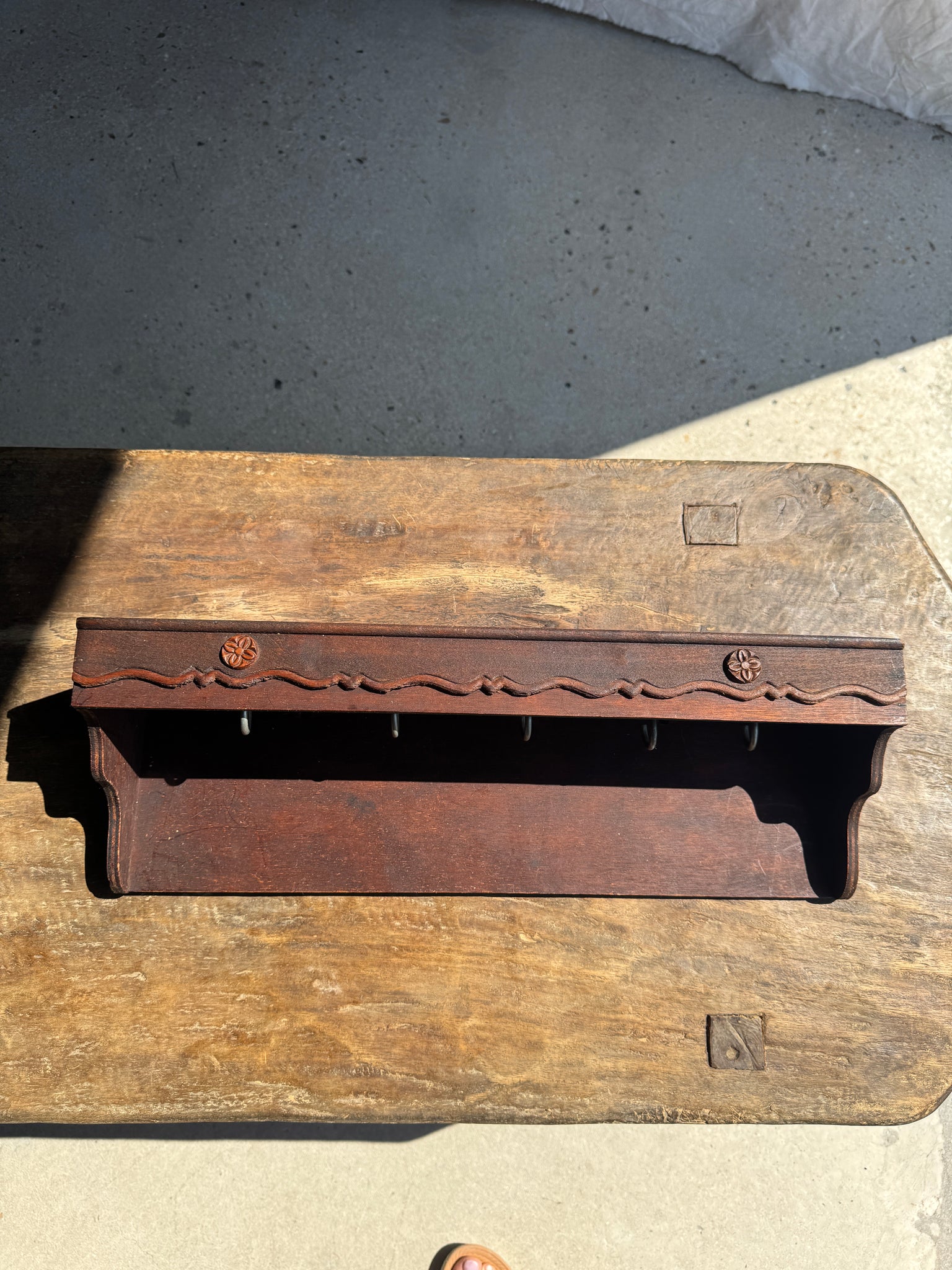 Patère en bois à 5 accroches