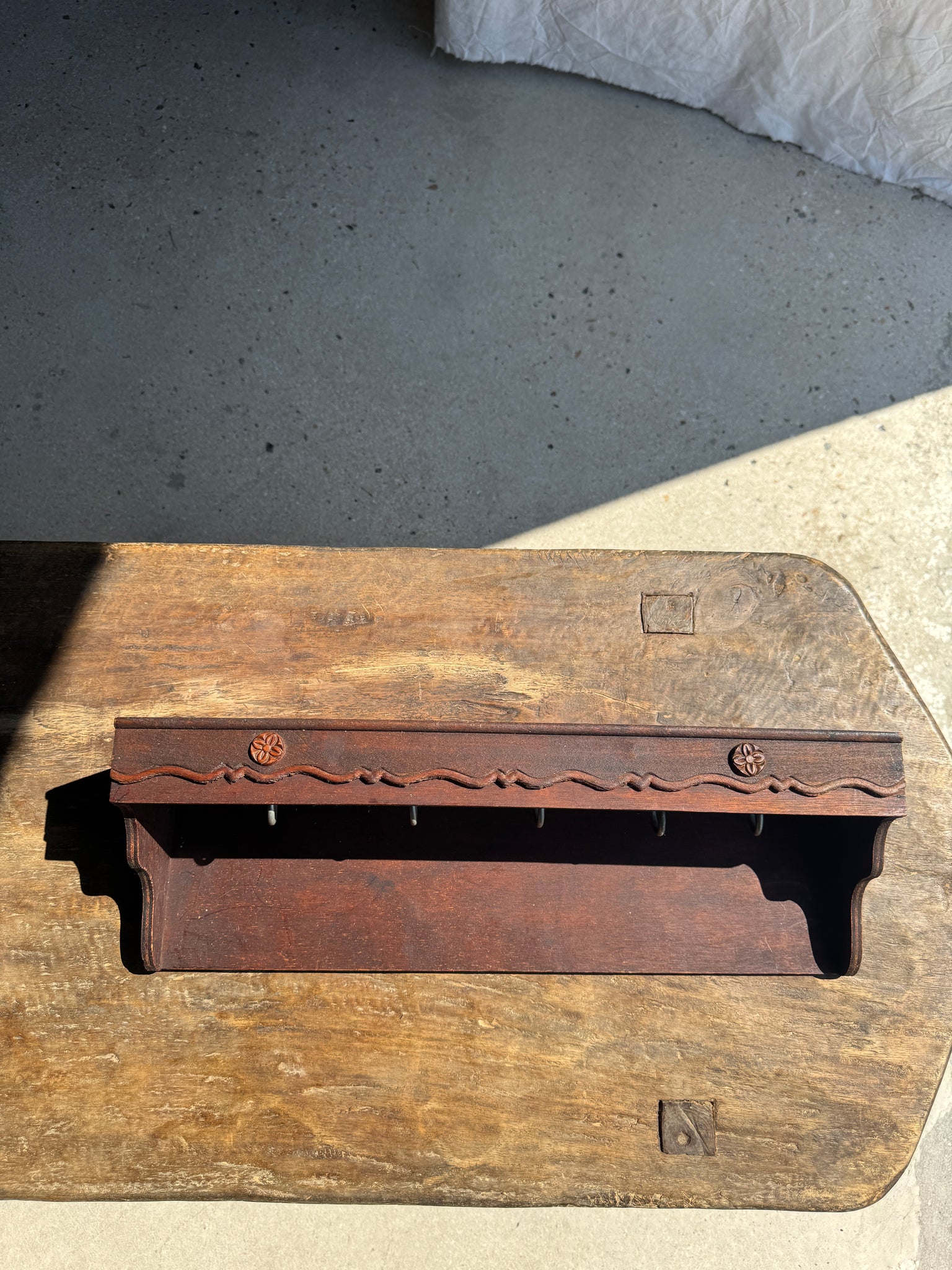 Patère en bois à 5 accroches