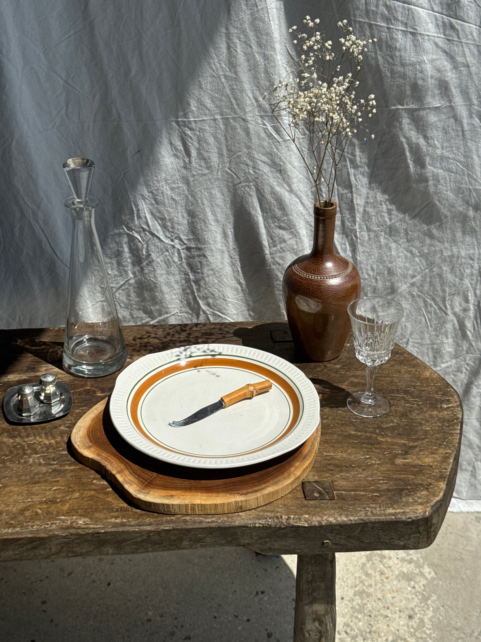Carafe en verre conique à bouchon H32,5