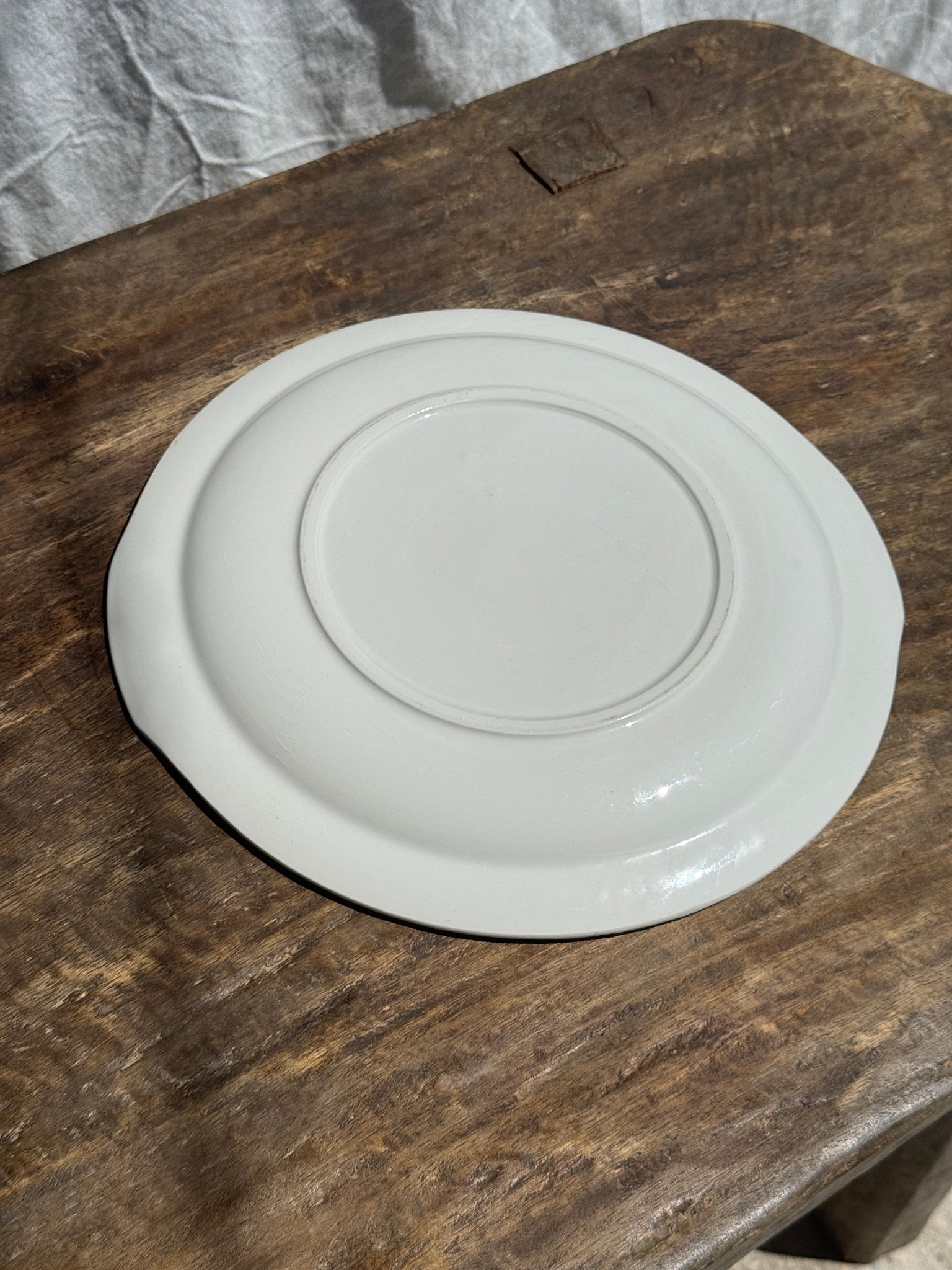 Plat à gâteaux vintage liseré orange et vert D30