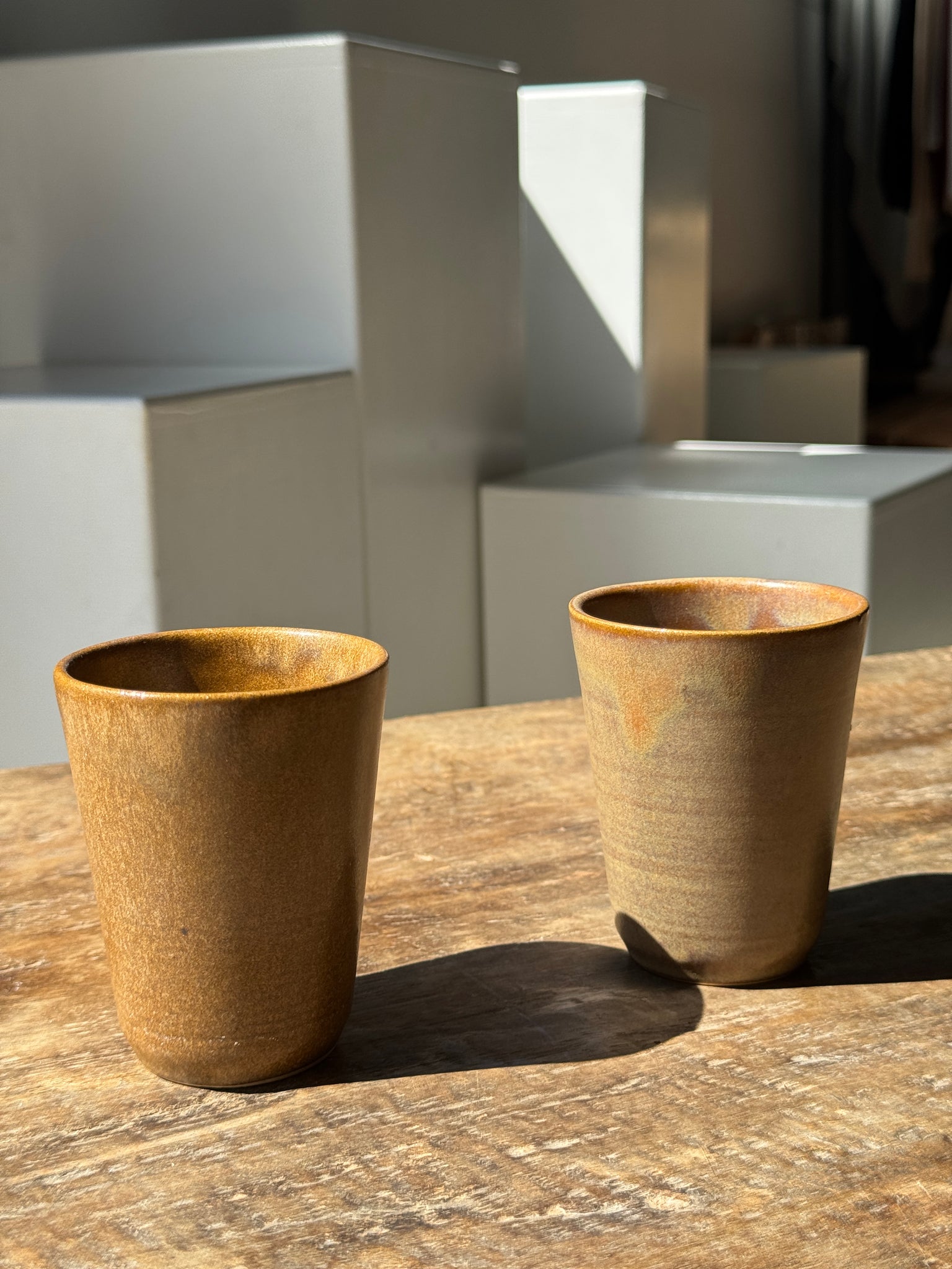 Paire de tasses mug Digoin en grès