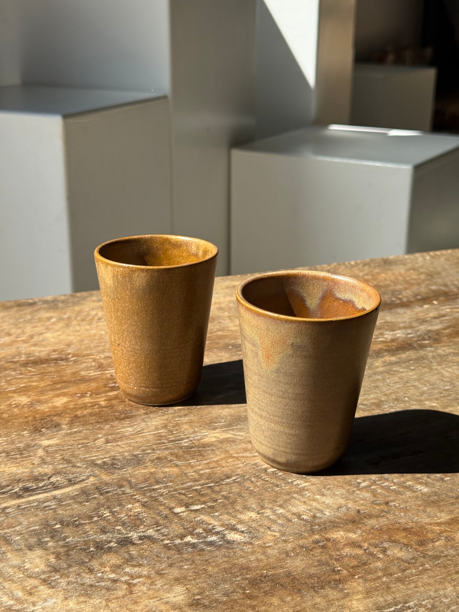 Paire de tasses mug Digoin en grès