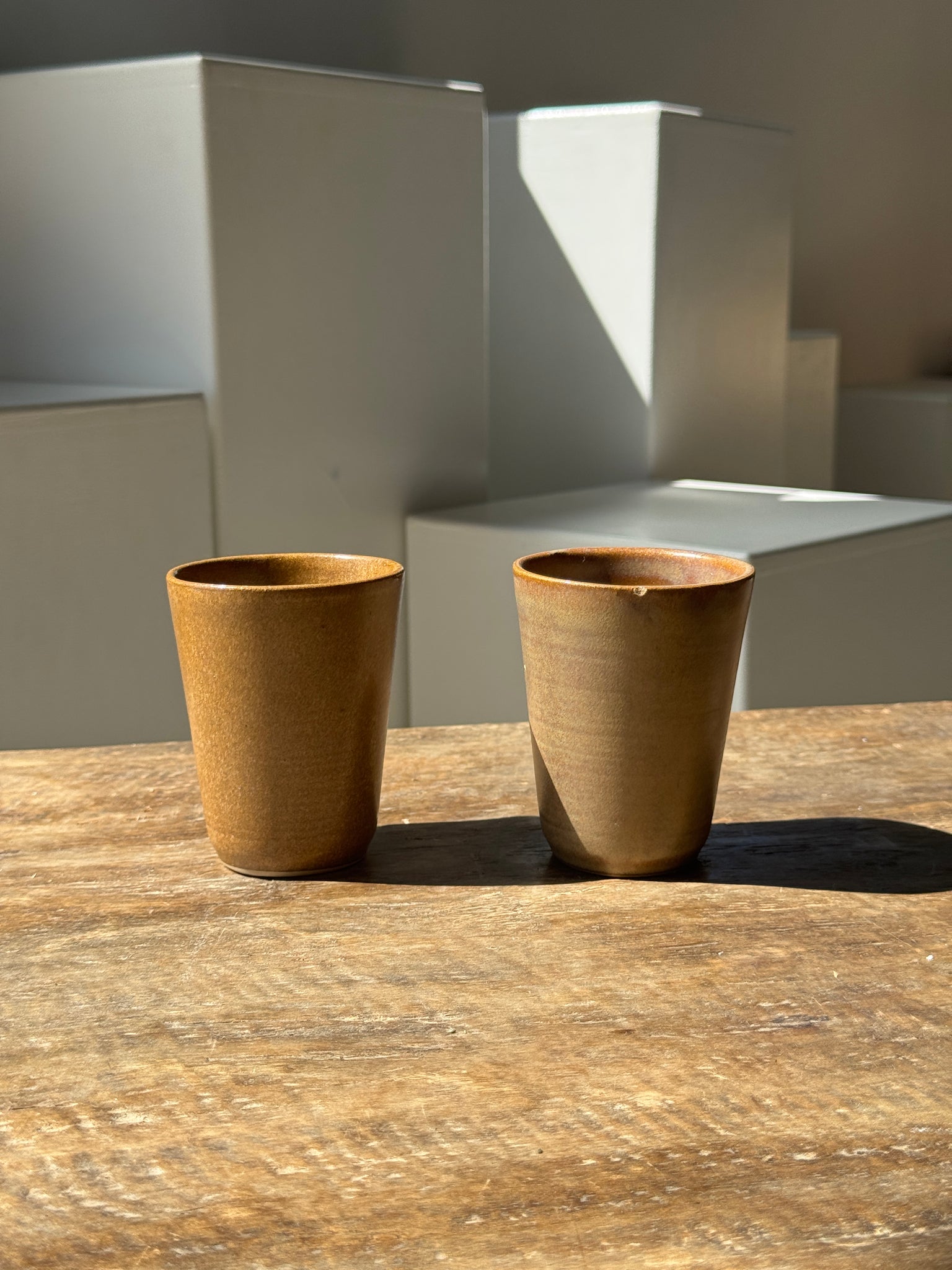 Paire de tasses mug Digoin en grès