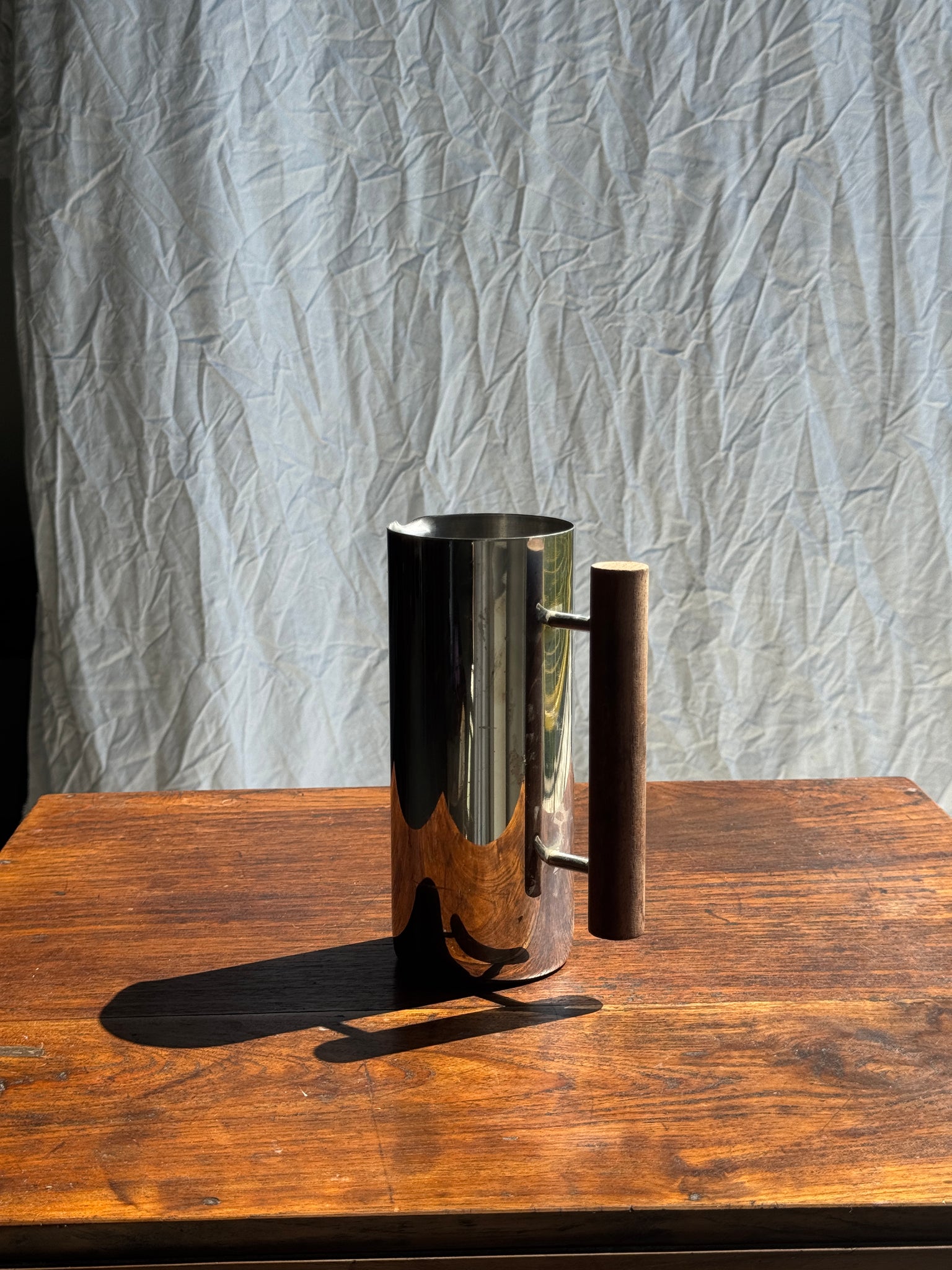Verseuse  pichet en inox Guy Degrenne anse en bois géométrique