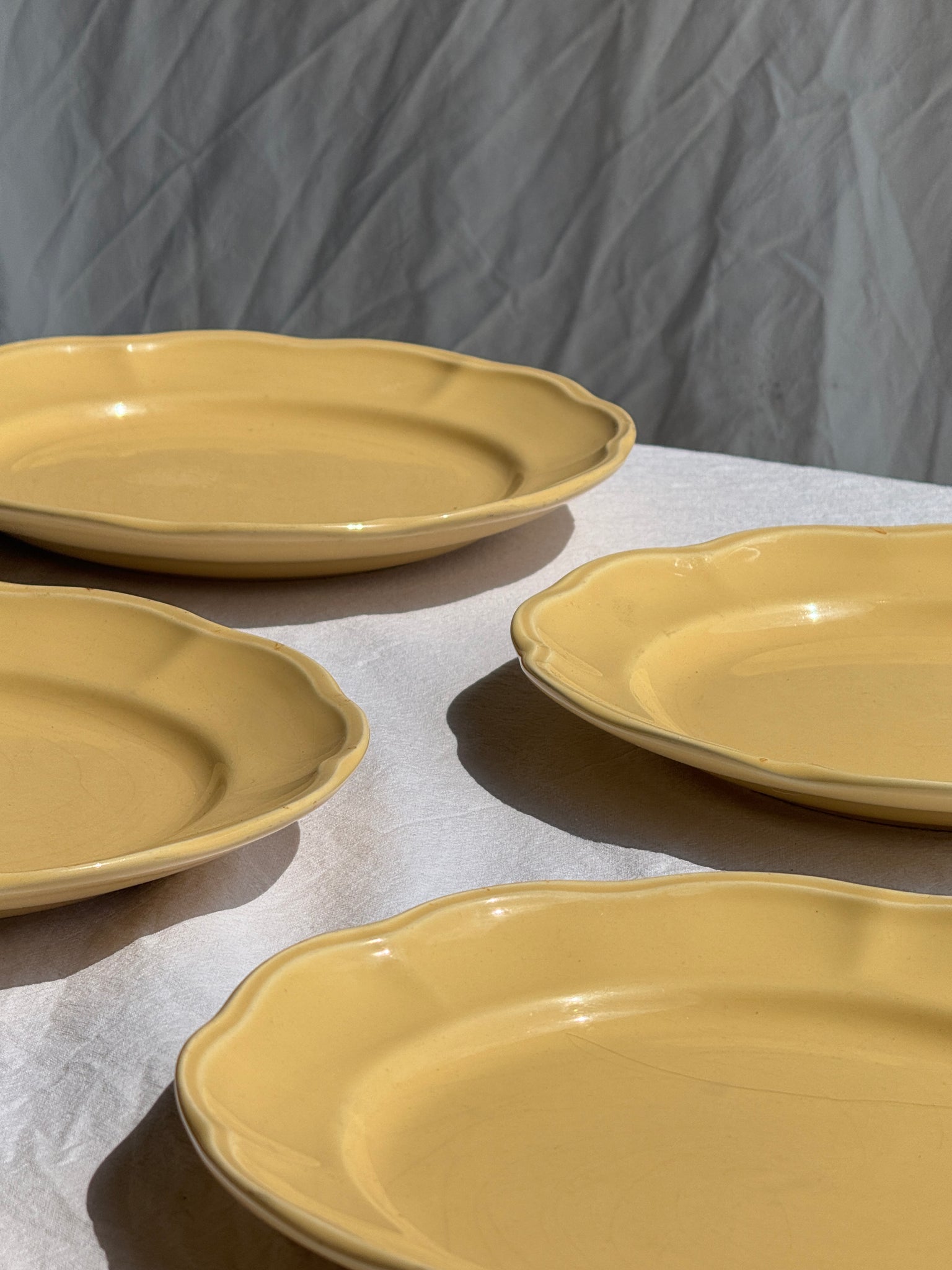 Lot de 6 assiettes jaunes corolle D27